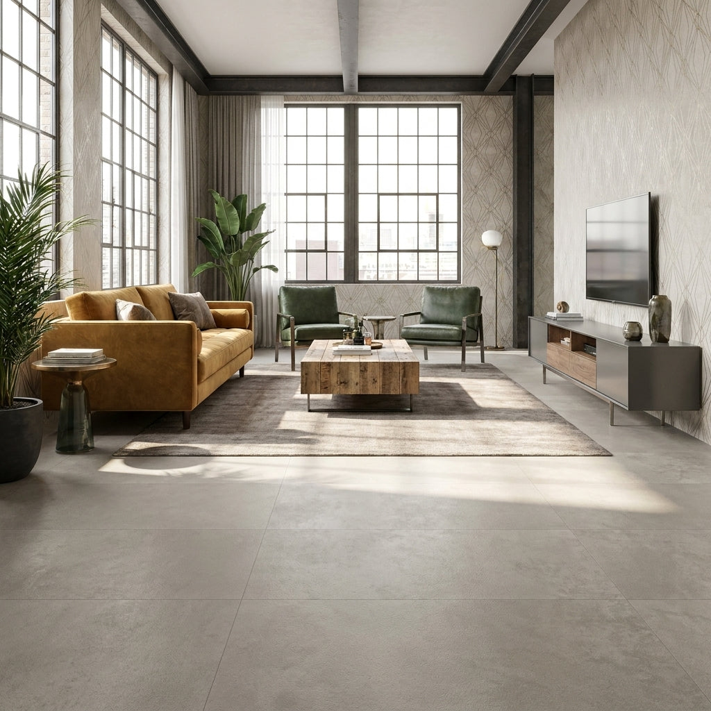 €4,99 al mq ***STOCK*** Pavimento  LVT AC5 da incollare in Piastelle 60x30cm spessore 2,5mm Cemento