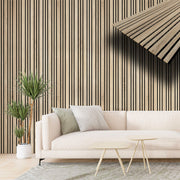 Pannello ACUSTICO arrotolabile (1,66mq) a Lamelli in Fibra di legno  mis. 9x600x2780mm NATURALE - Eternal Parquet