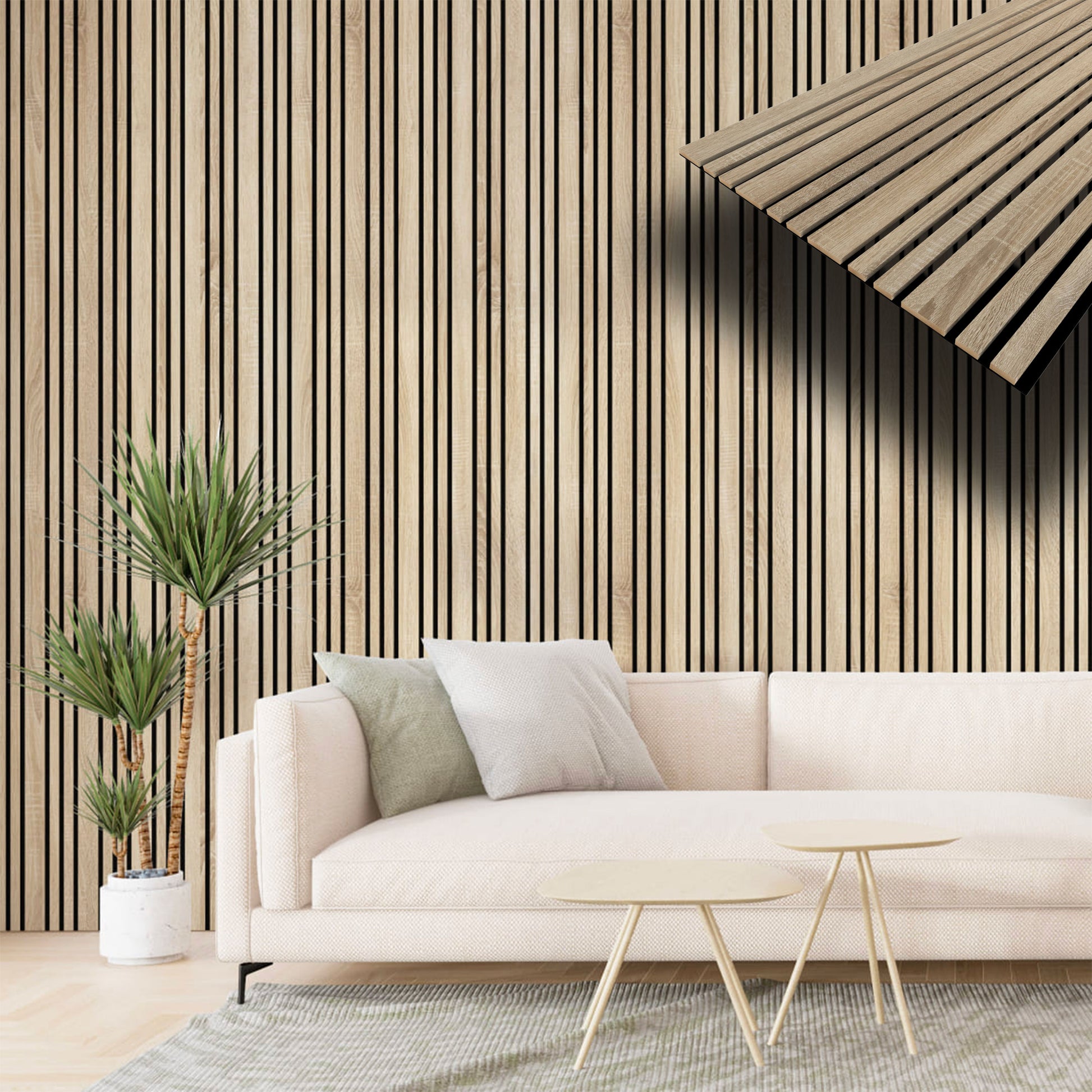 Pannello ACUSTICO arrotolabile (1,66mq) a Lamelli in Fibra di legno  mis. 9x600x2780mm NATURALE - Eternal Parquet