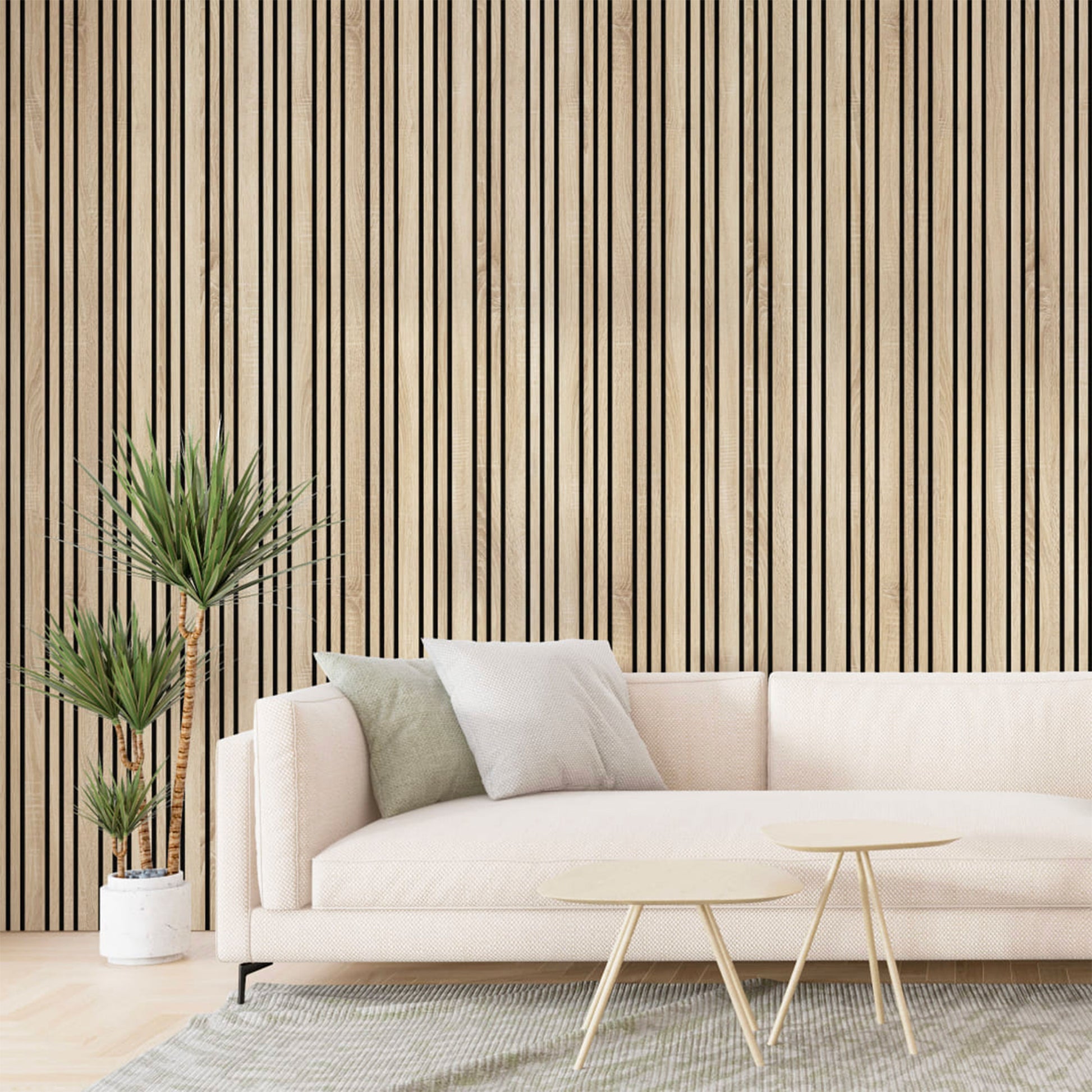 Pannello ACUSTICO arrotolabile (1,66mq) a Lamelli in Fibra di legno  mis. 9x600x2780mm NATURALE - Eternal Parquet
