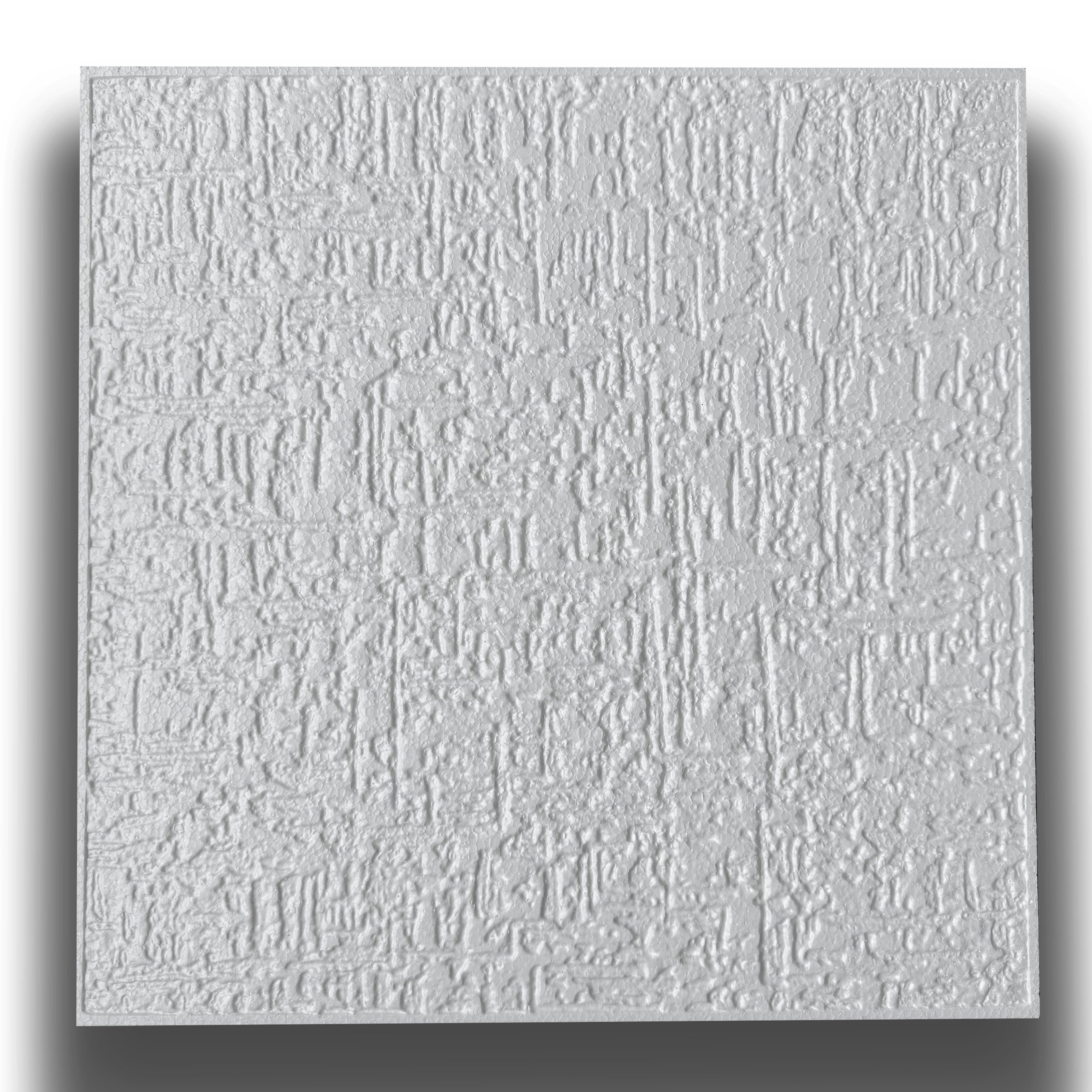 10 o 20mq (40 oppure 80 pezzi) di pannello decorativo a soffitto in polistirene compatto 50x50cm (spess. 1cm) PORTO - Eternal Parquet