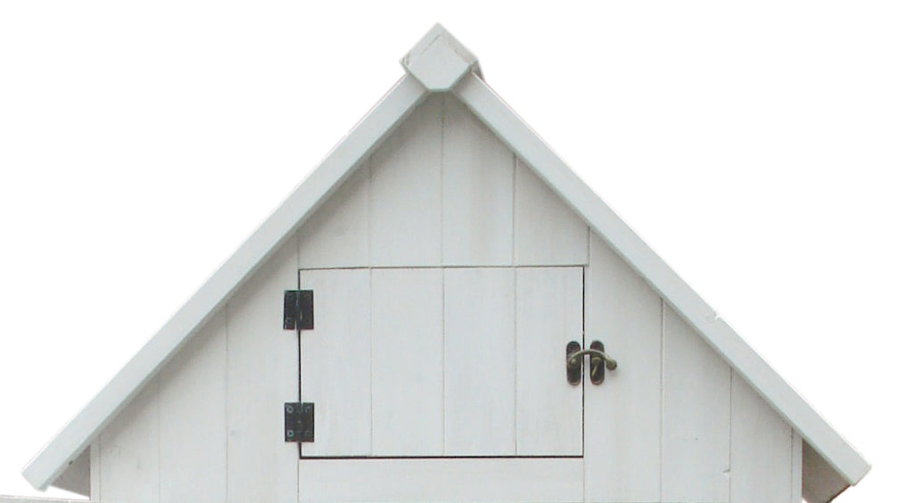 Ντουλάπα κήπου σε ξύλο ελάτης, εμποτισμένη, λευκό χρώμα, 3 ράφια