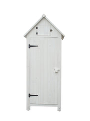 Armadio da giardino in legno di abete, impregnato, colore bianco, 3 ripiani - Eternal Parquet