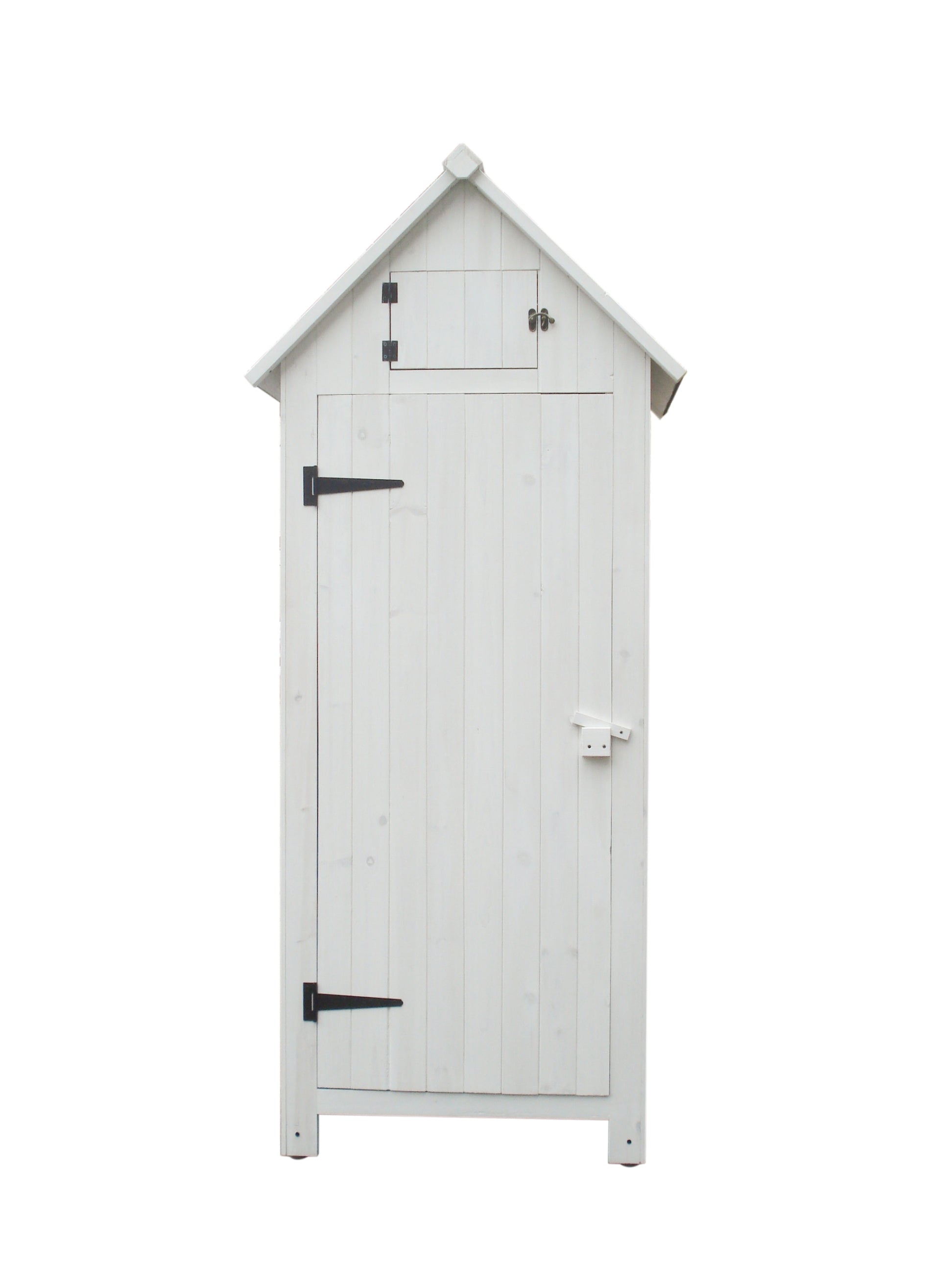 Armadio da giardino in legno di abete, impregnato, colore bianco, 3 ripiani - Eternal Parquet