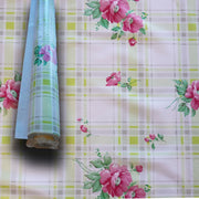 ***MEGA STOCK*** Rotolo da 20 metri (H140cm) di Tovaglia PVC telata cerata Per Casa, Sagre, Pizzerie QUADRI E FIORI ROSA - Eternal Parquet