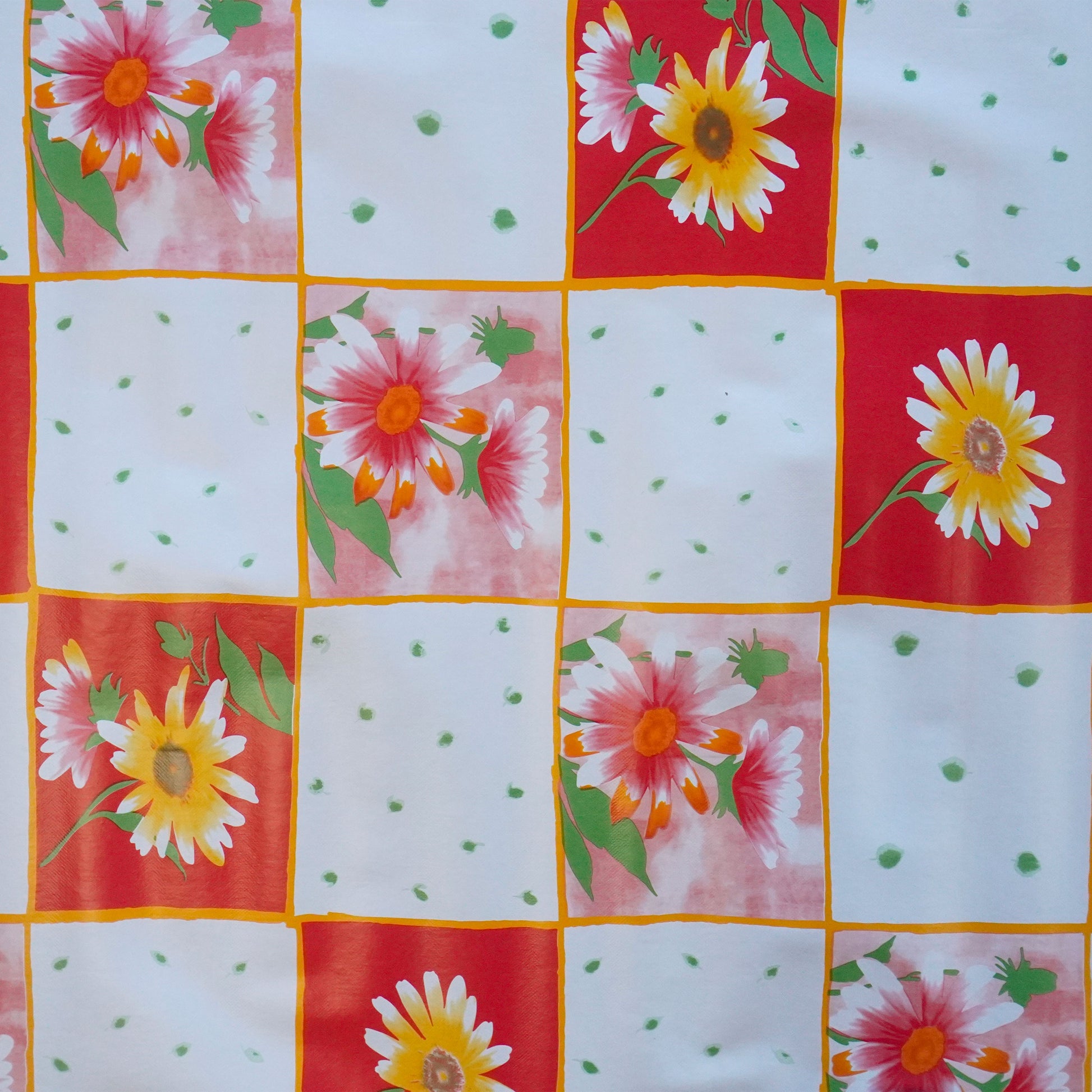 ***MEGA STOCK*** Rotolo da 20 metri (H140cm) di Tovaglia PVC telata cerata Per Casa, Sagre, Pizzerie QUADRI E FIORI ROSSI Teykos