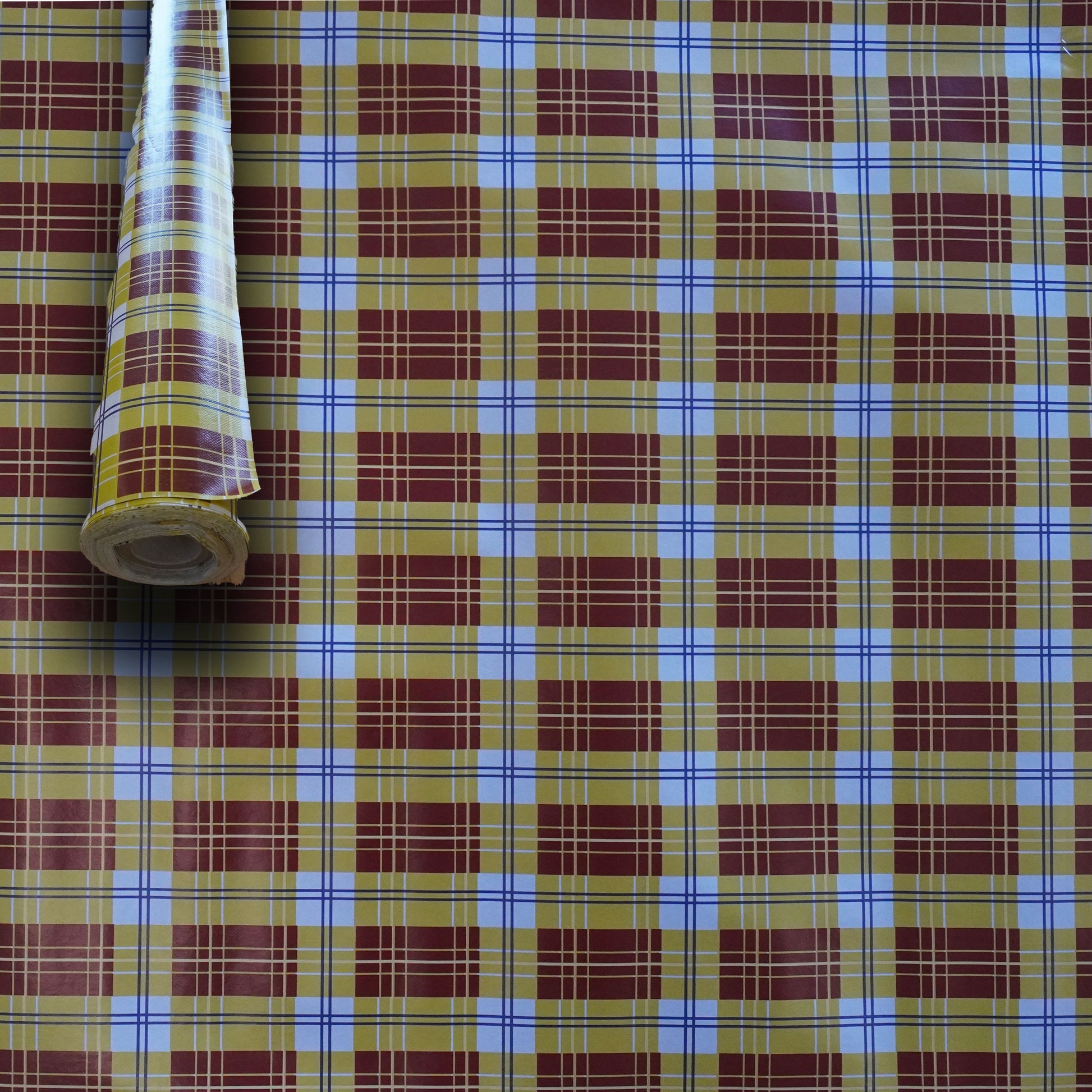 ***MEGA STOCK*** Rotolo da 20 metri (H140cm) di Tovaglia PVC telata cerata Per Casa, Sagre, Pizzerie QUADRI GIALLI - Eternal Parquet