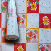 ***MEGA STOCK*** Rotolo da 20 metri (H140cm) di Tovaglia PVC telata cerata Per Casa, Sagre, Pizzerie QUADRI E FIORI ROSSI - Eternal Parquet
