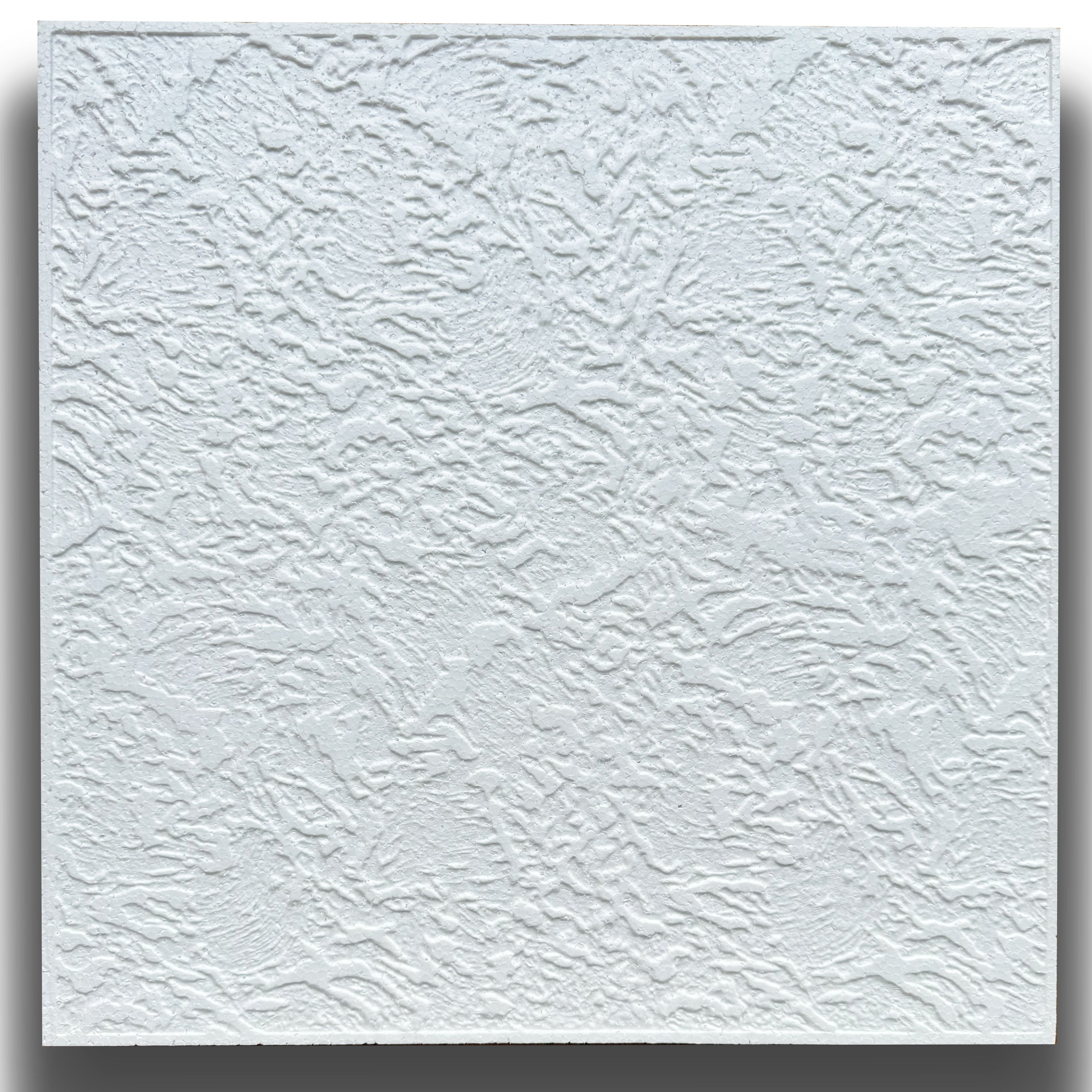10 o 20mq (40 oppure 80 pezzi) di pannello decorativo a soffitto in polistirene compatto 50x50cm (spess. 1cm) RODOS - Eternal Parquet