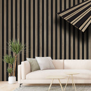 Pannello ACUSTICO arrotolabile (1,66mq) a Lamelli in Fibra di legno  mis. 9x600x2780mm BLACK + NATURALE - Eternal Parquet