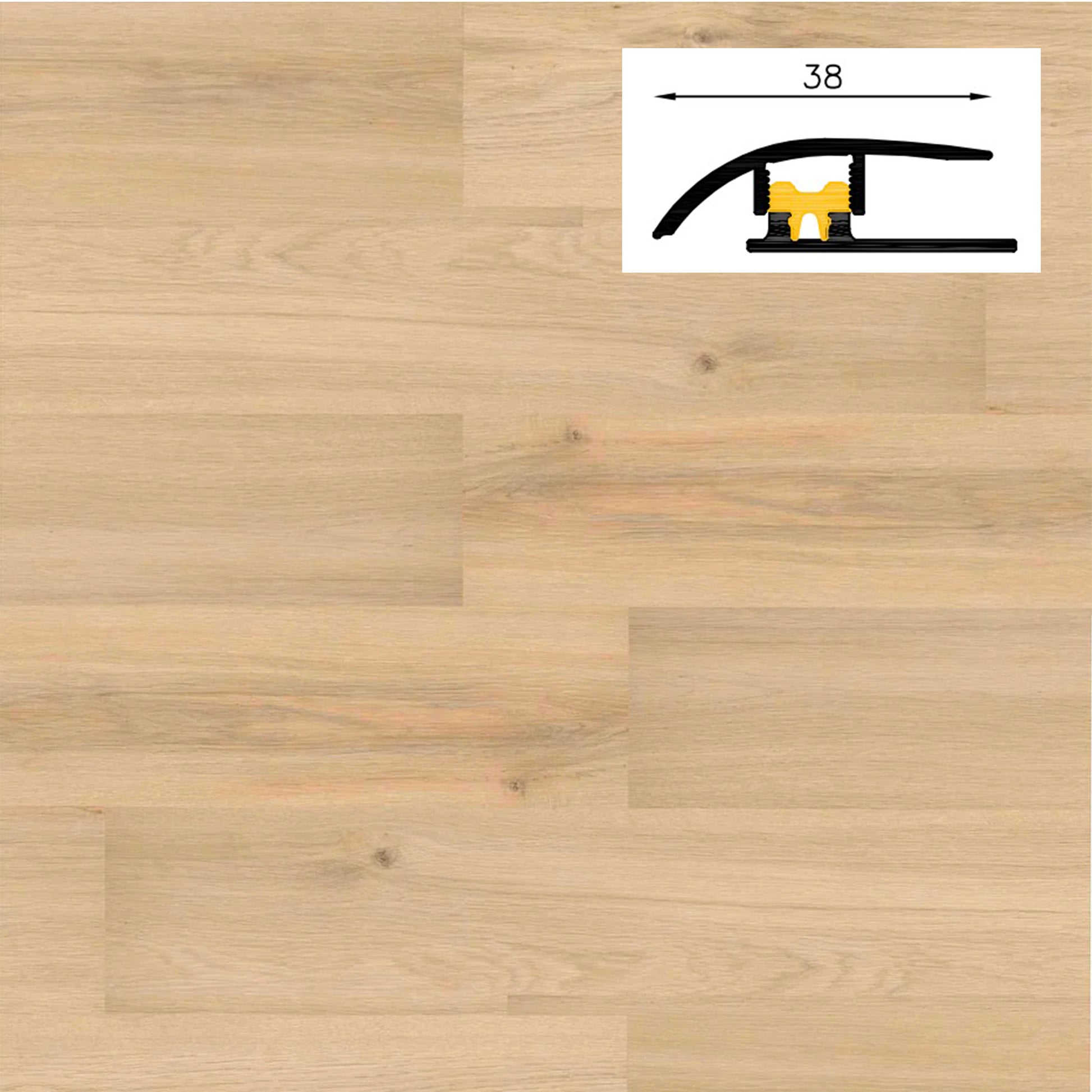Barra da 90cm di PROFILO GIUNTO in Alluminio Gamma Laminati - Piatto o a discesa (base+coperchio) - Eternal Parquet