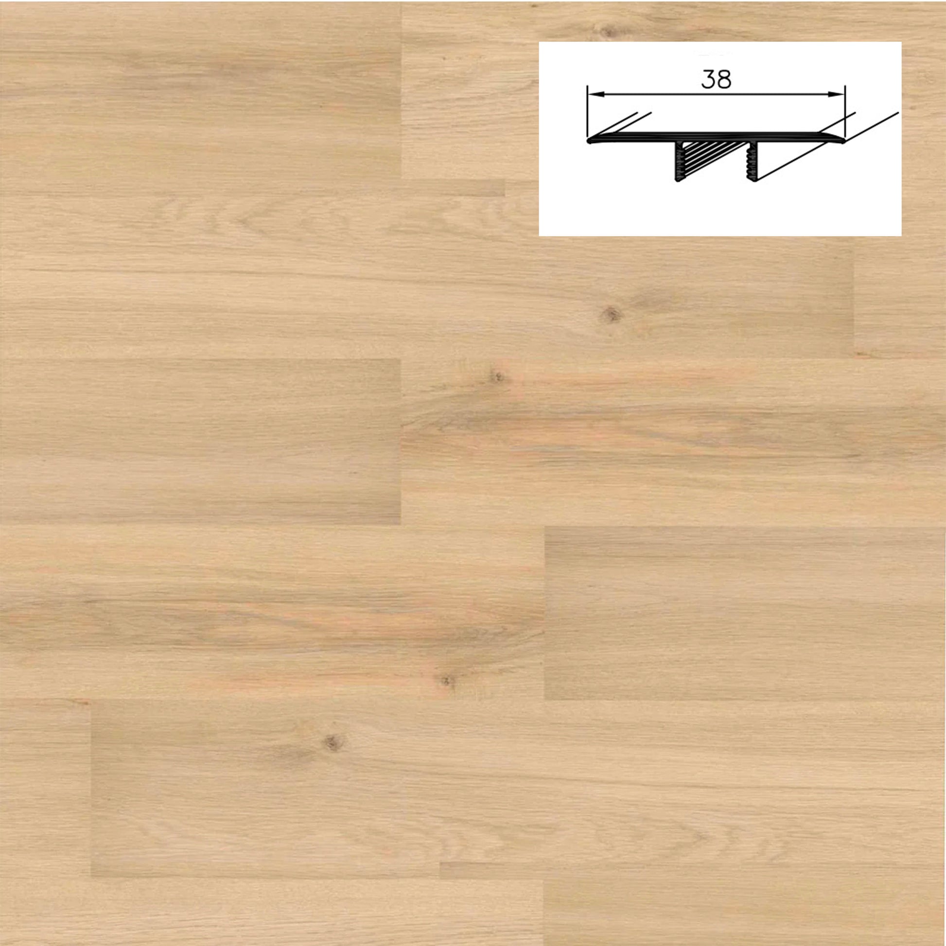 Barra da 90cm di PROFILO GIUNTO in Alluminio Gamma Laminati - Piatto o a discesa (base+coperchio) - Eternal Parquet