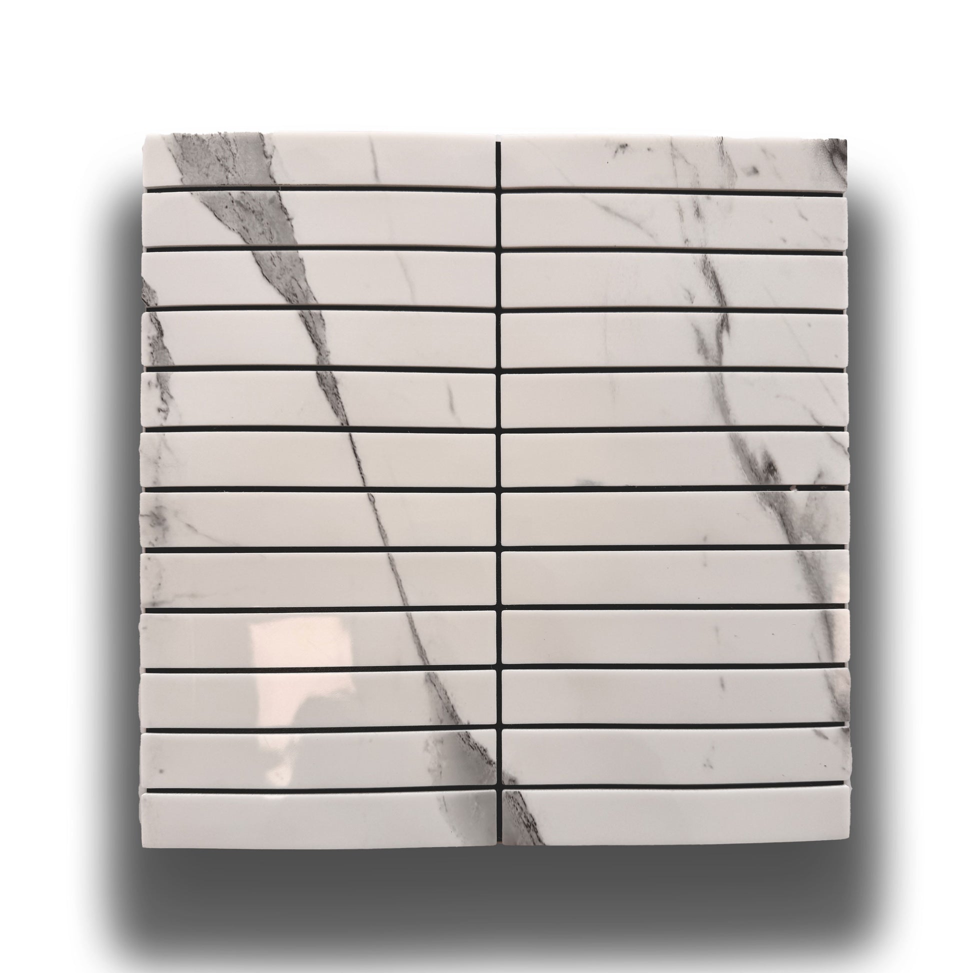 Piastrelle 3D Autoadesive in PET acustiche e isolanti 30x30cm (4mm spessore) LAMELLI CARRARA - Eternal Parquet