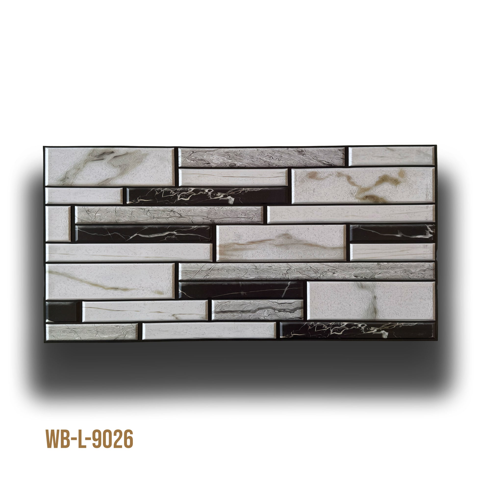 Pannelli 3D Rivestimento a parete in PVC effetto MARMO B&W 96x48cm Realistici, isolanti, idrorepellenti. - Eternal Parquet