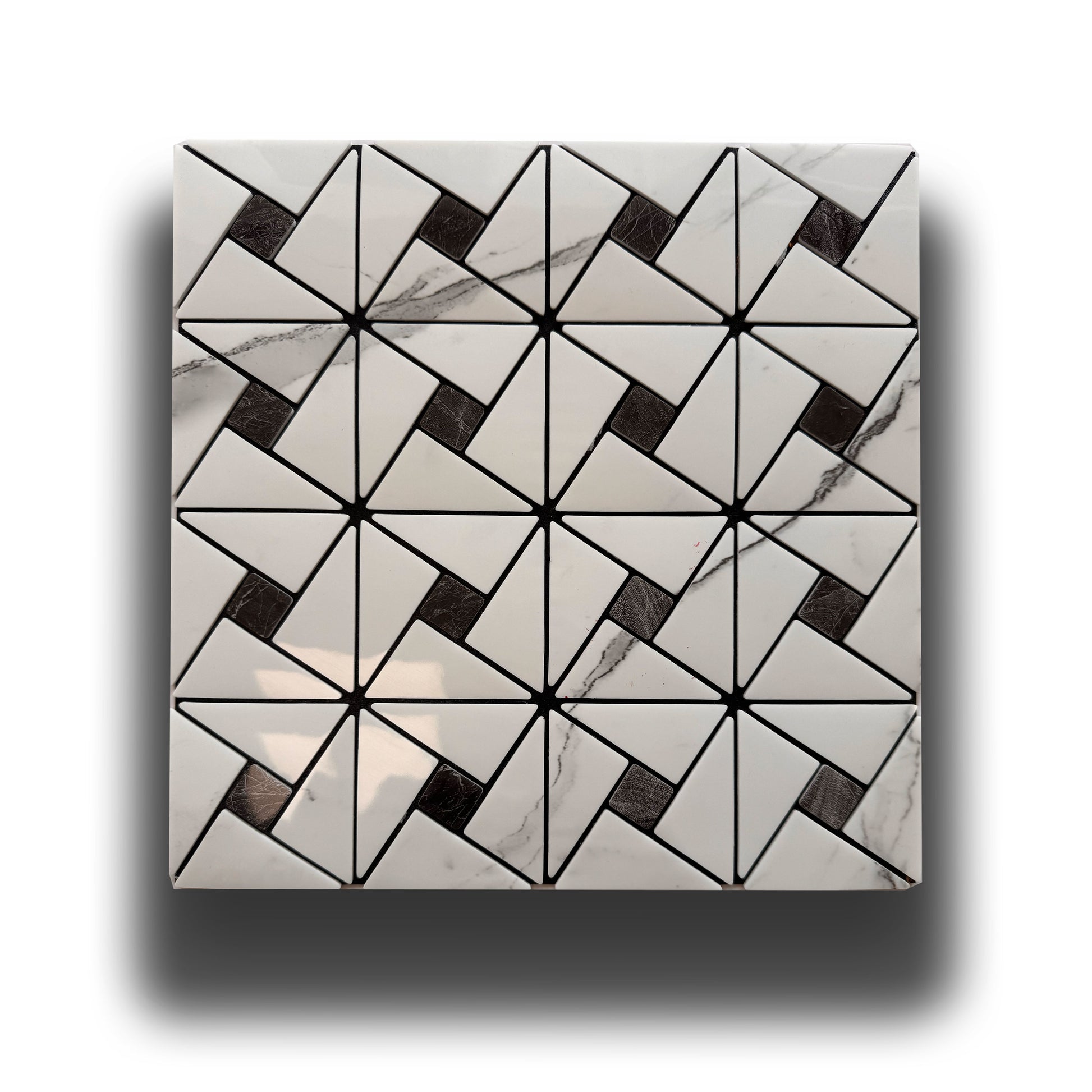 Piastrelle 3D Autoadesive in PET acustiche e isolanti 30x30cm (4mm spessore) TRAPEZI CARRARA - Eternal Parquet