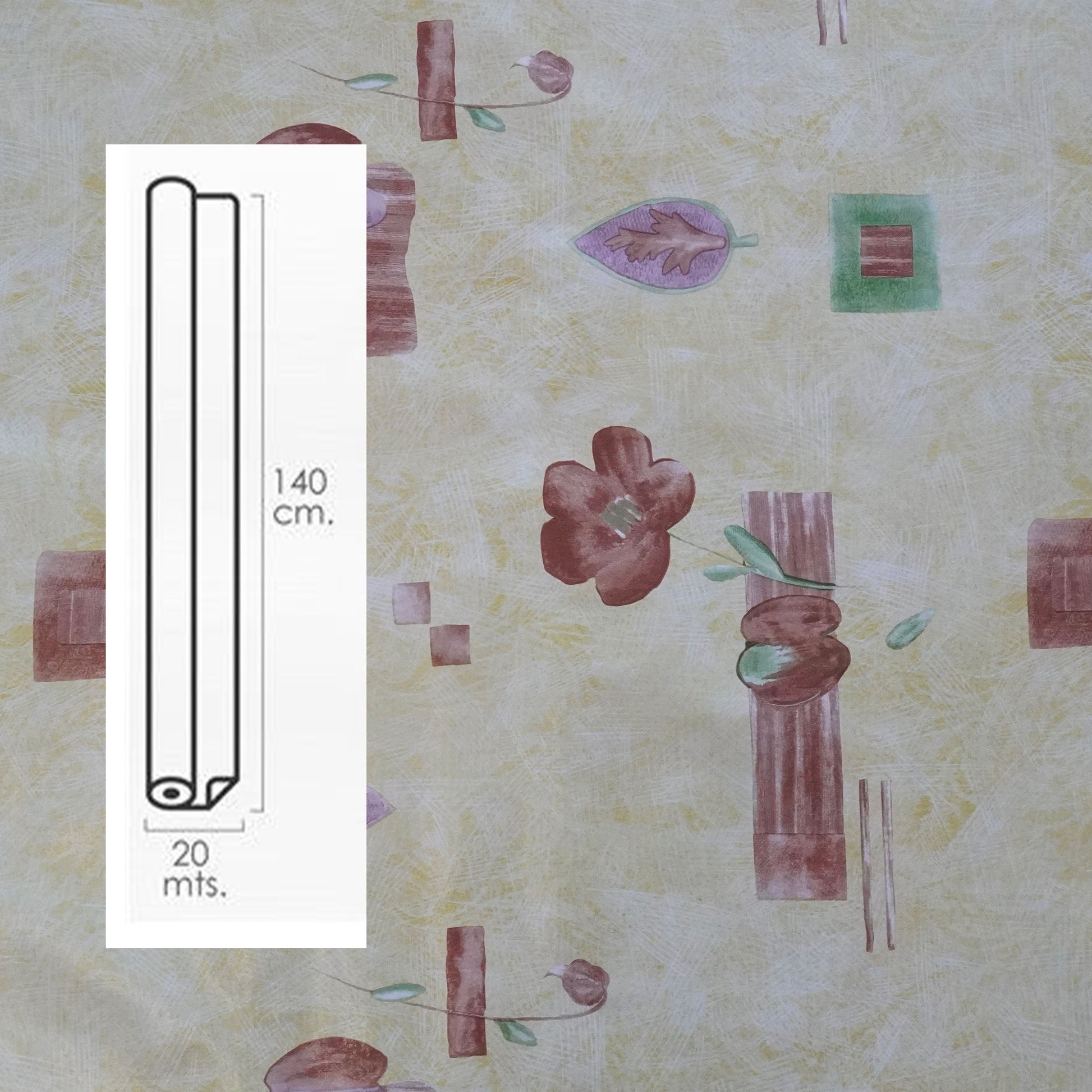 ***MEGA STOCK*** Rotolo da 20 metri (H140cm) di Tovaglia PVC telata cerata Per Casa, Sagre, Pizzerie ACQUERELLO - Eternal Parquet