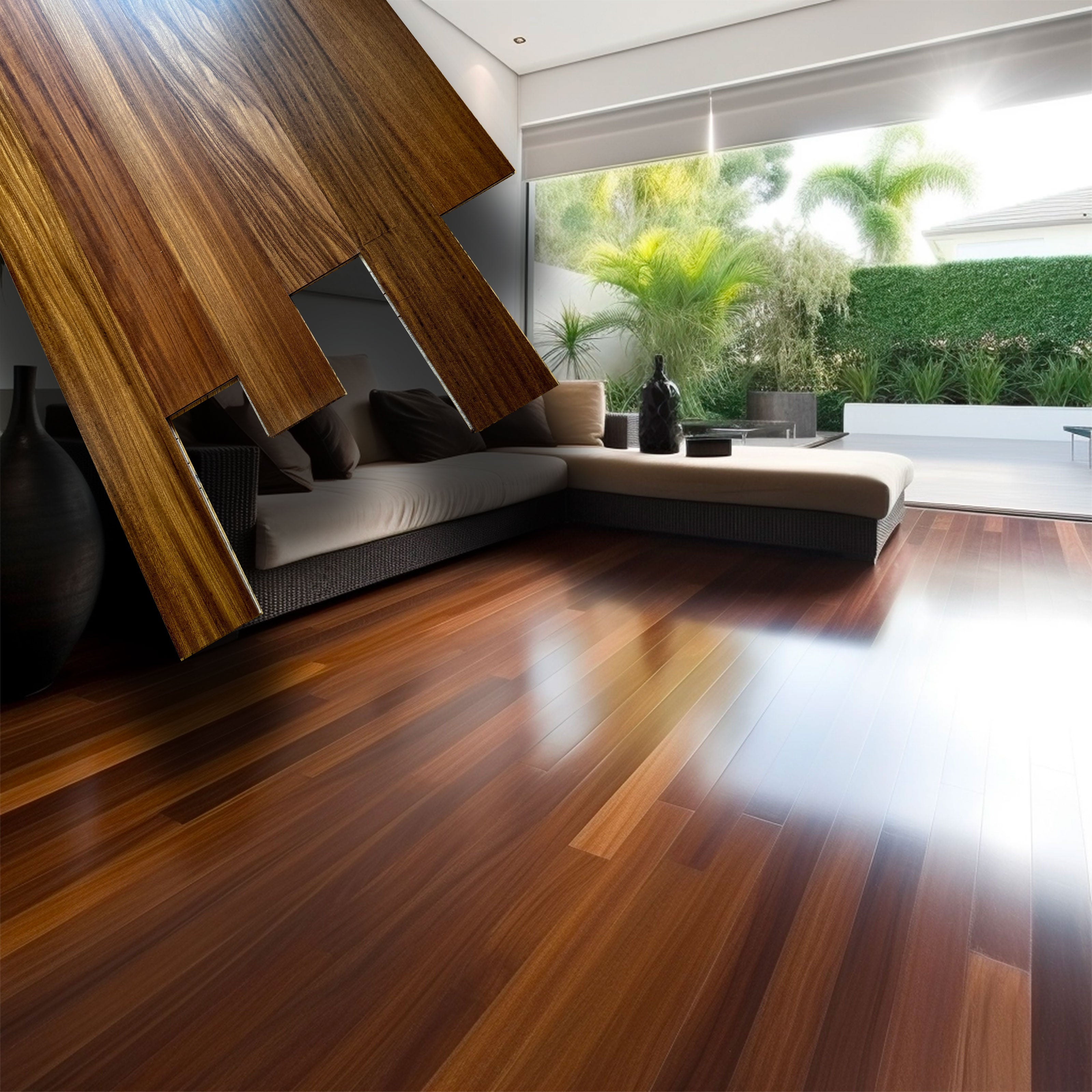 €33,90mq * STOCK GARBELOTTO * Lotto da 104mq di Maxilistone prefinito satinato AFRORMOSIA 10x90x500/1000 - Eternal Parquet