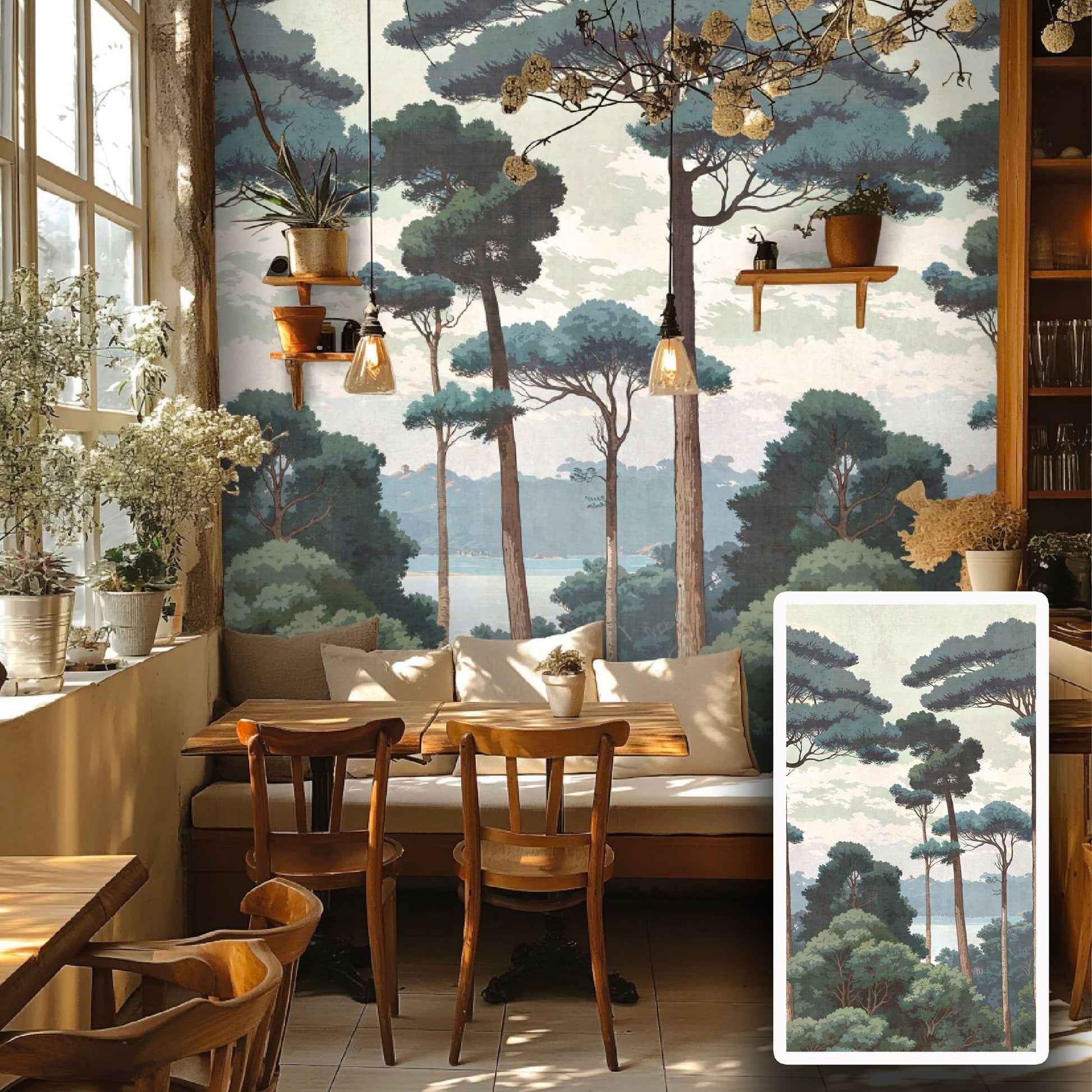 Pannello FORESTA 159x280cm di Carta da Parati TNT VINILICO a modulo raccordabile continuativo (3 teli/rotoli) - Eternal Parquet