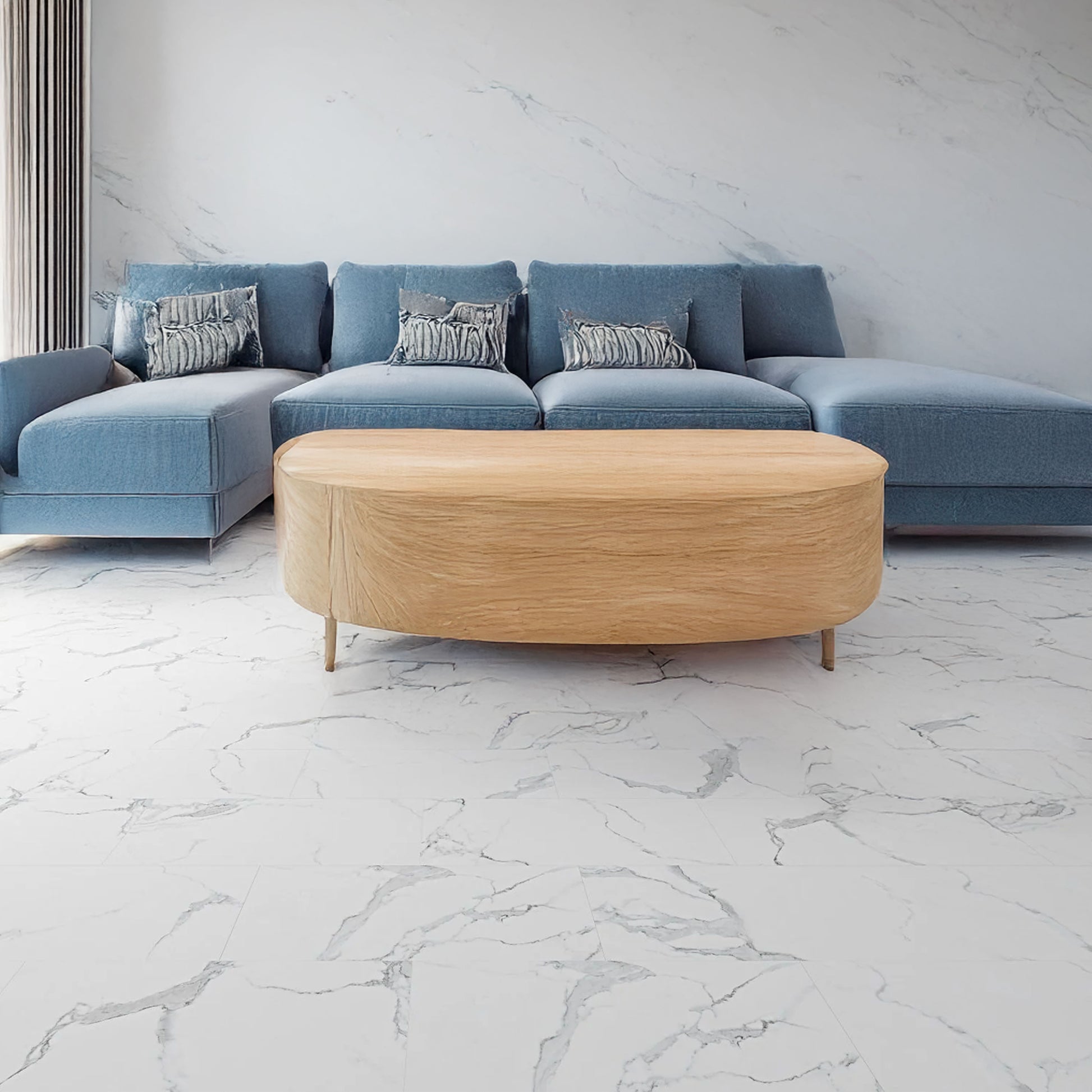 TAAC! il Pavimento SPC in Polvere di Pietra Fast-click 5mm (sp.4+1) 610X305mm mod. ALDEBARAN (carrara marmo) - Eternal Parquet