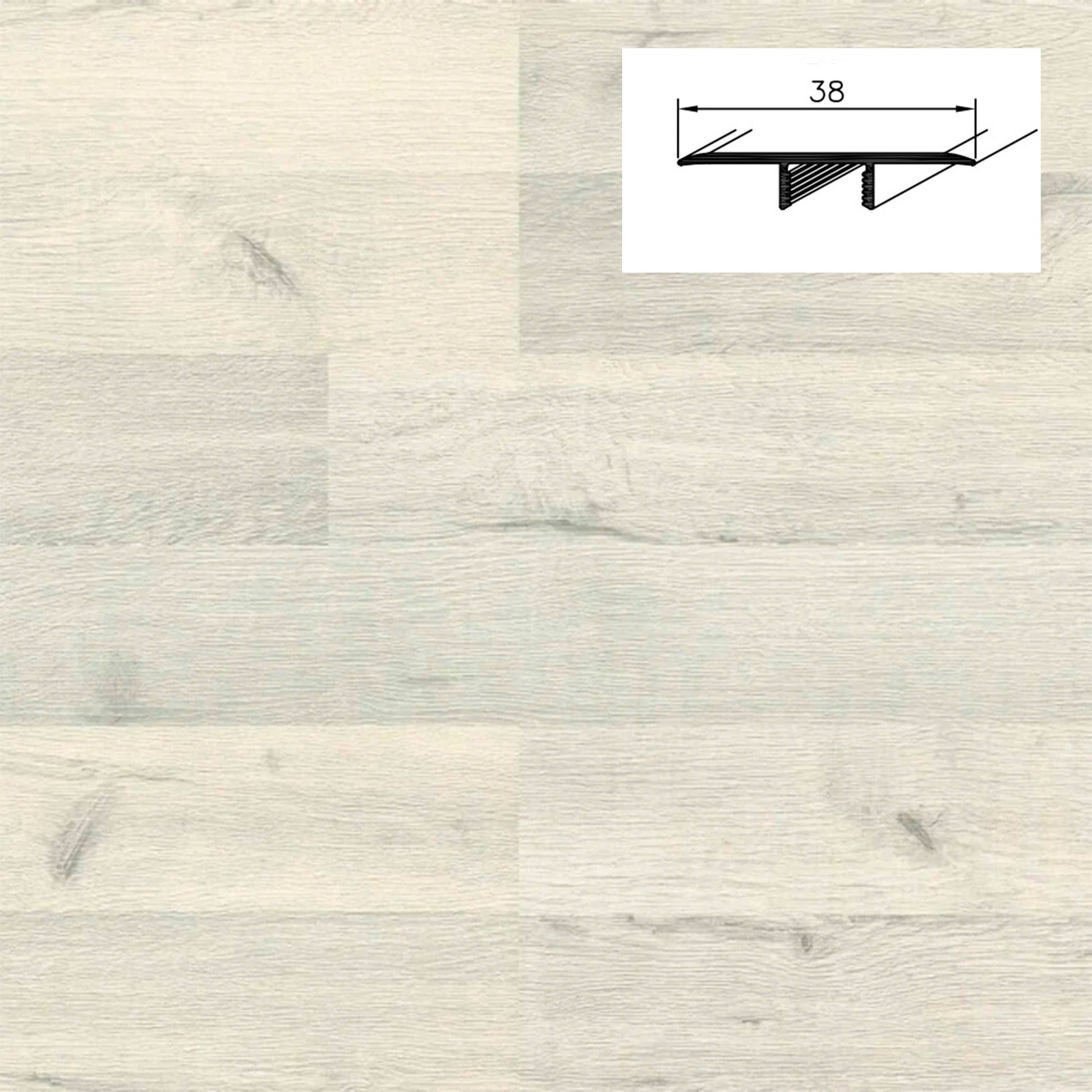 Barra da 90cm di PROFILO GIUNTO in Alluminio Gamma Laminati - Piatto o a discesa (base+coperchio) - Eternal Parquet
