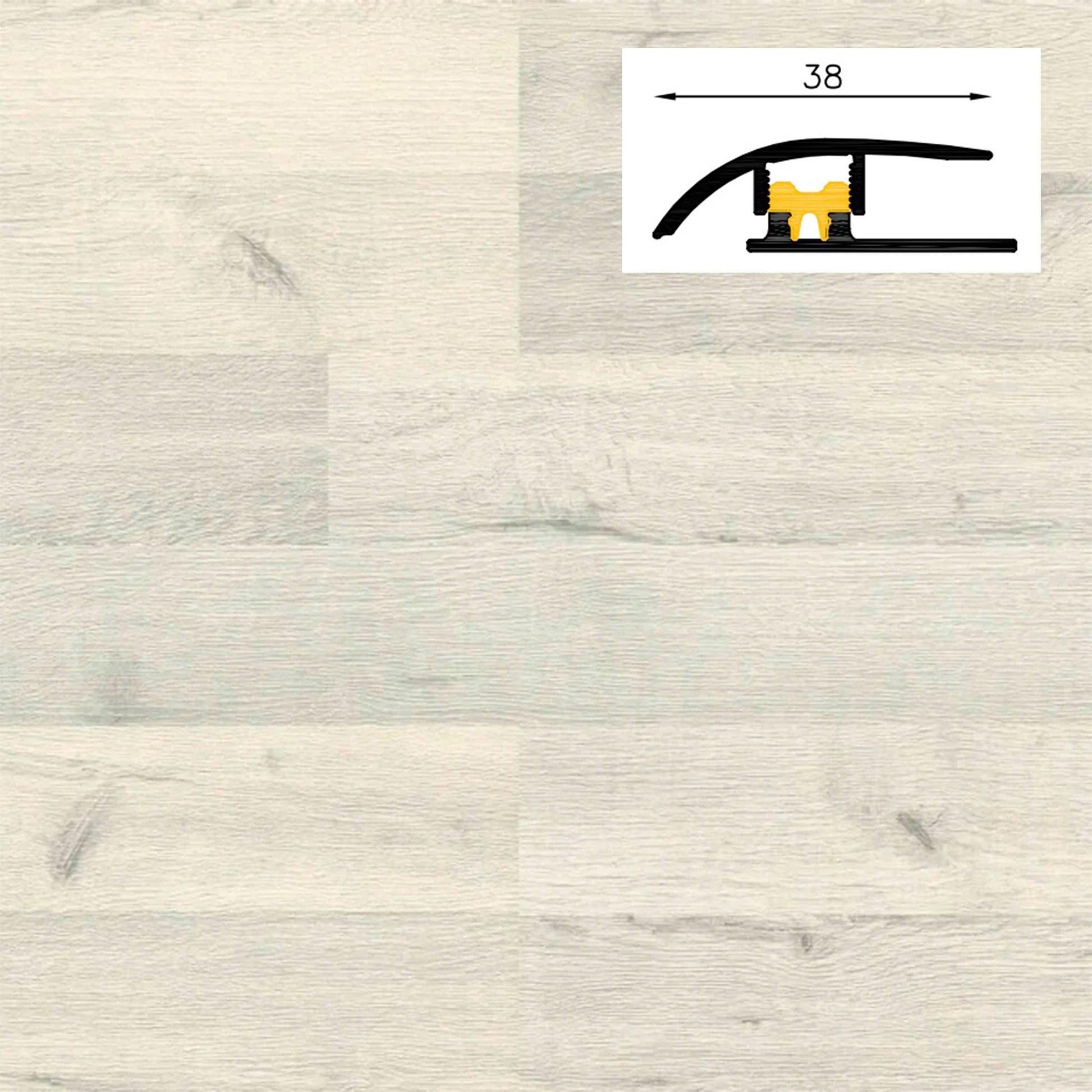 Barra da 90cm di PROFILO GIUNTO in Alluminio Gamma Laminati - Piatto o a discesa (base+coperchio) - Eternal Parquet