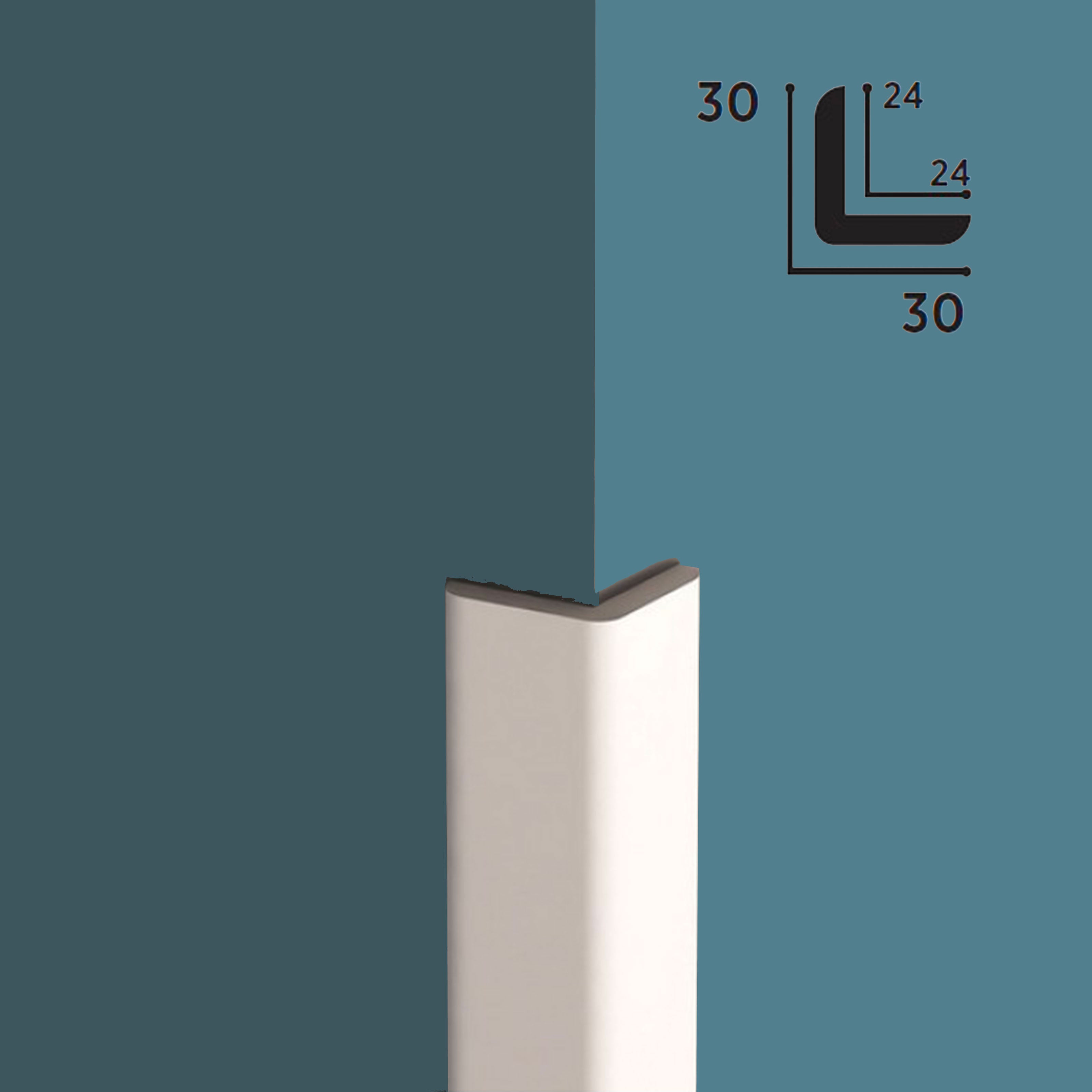 Pacco da 5 barre (12ml) di Profilo Angolare in POLIMERI FeelingWood-HD 30x30mm - BIANCO - Eternal Parquet