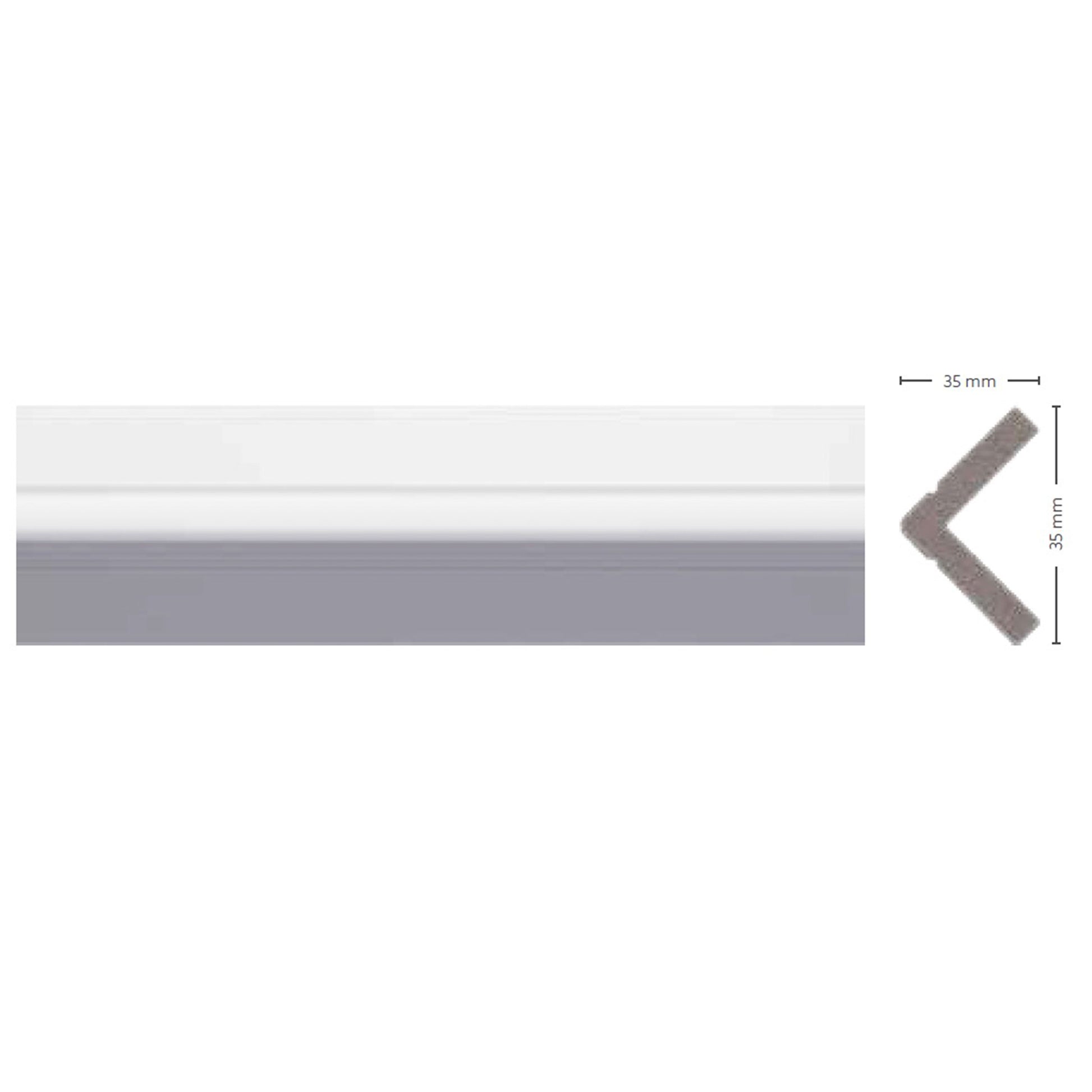 *STOCK FOLLI* asta intera di Profilo angolare in Polimeri Bianco RAL 9016 verniciabile 35X35mm - Eternal Parquet