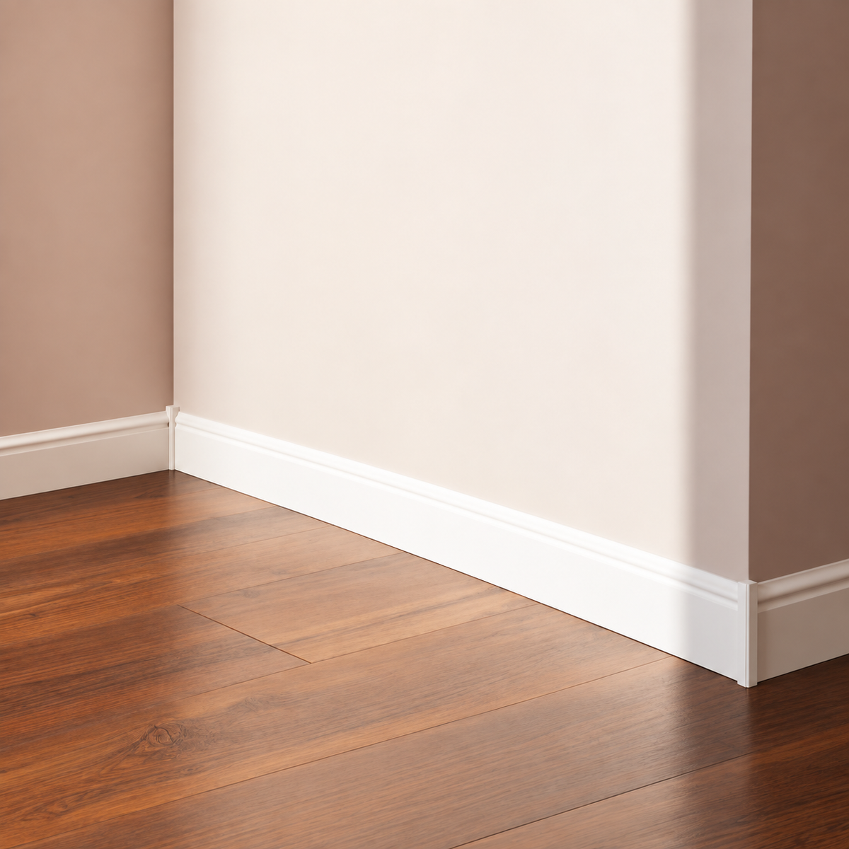 Angolari interno/esterno per battiscopa bianco - universale in polimeri – Kit 8 pezzi rifilabili 23x23x250 mm