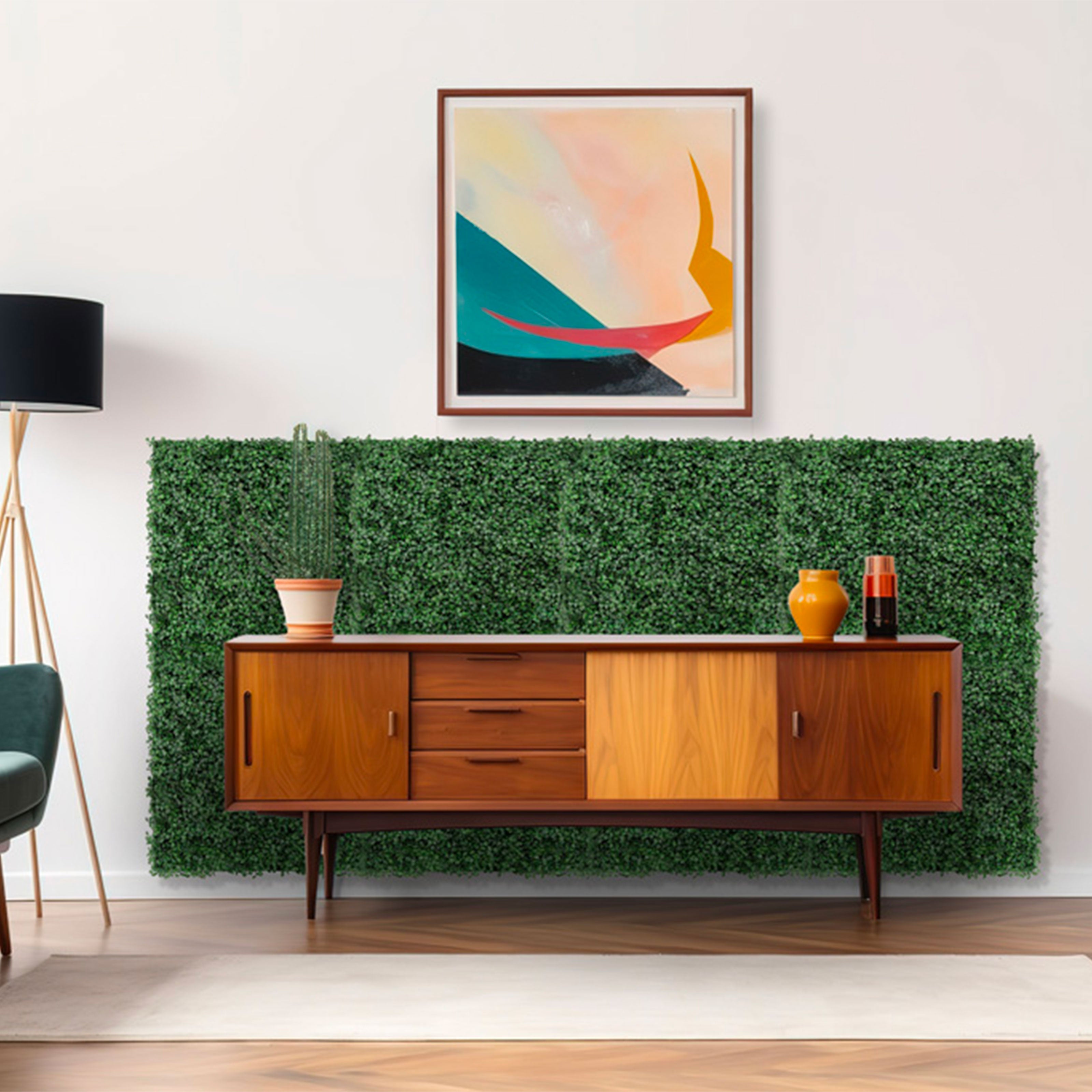 Pannelli Verde Verticale 50×50 cm Ultra-realistici e folti, per interno/esterno BOSSO - Eternal Parquet - Eternal Parquet