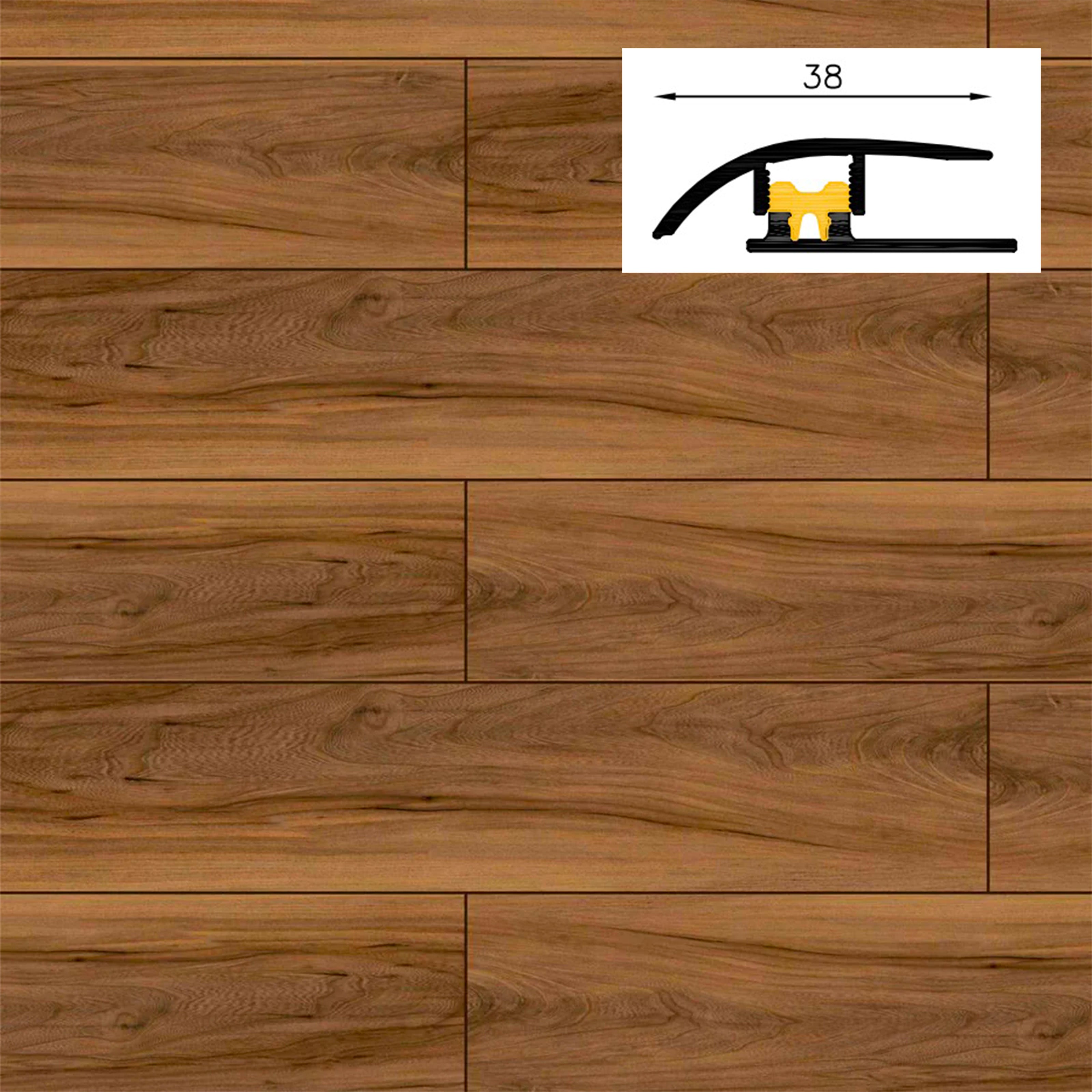 Barra da 90cm di PROFILO GIUNTO in Alluminio Gamma Laminati - Piatto o a discesa (base+coperchio)