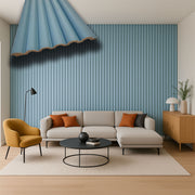 Asta intera 12x154x2800mm di Rivestimento Polimeri Boiserie cannettato Lamelli tondi eff. Touch SOFT AZURE - Eternal Parquet