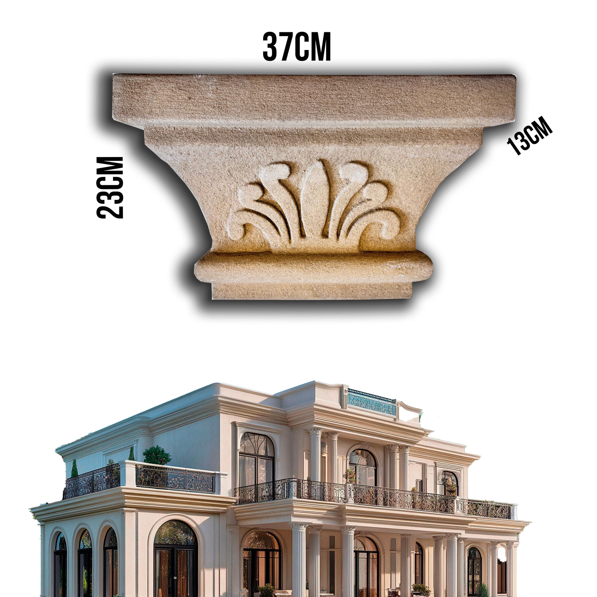 19,99pz *** STOCK *** Fregio capitello cimasa per esterno in xps resinati 37x23x13cm PDB04 - Eternal Parquet