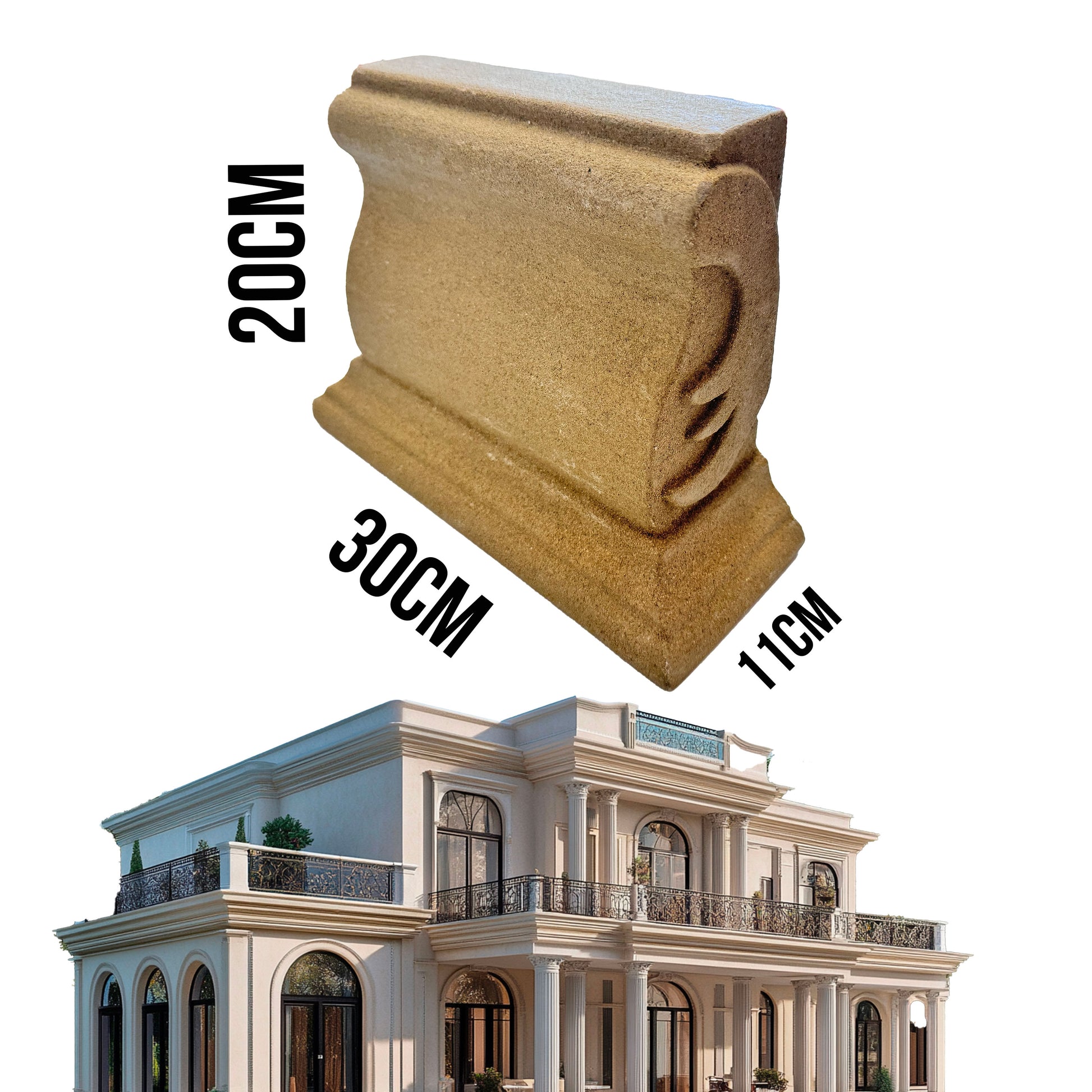 €17,99pz *** STOCK *** Fregio capitello cimasa per esterno in xps resinati 30x20x11cm PDB06 - Eternal Parquet