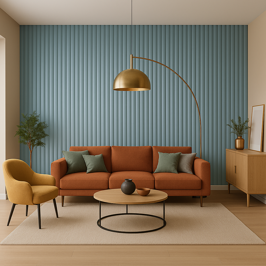 Asta intera 12x154x2800mm di Rivestimento Polimeri Boiserie cannettato Lamelli tondi eff. Touch SOFT AZURE - Eternal Parquet