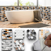 pacco da 4 Pannelli 3D Autoadesivi in PVC 30X30cm vari decori ultrarealistici ideali per bagni e cucine - Eternal Parquet
