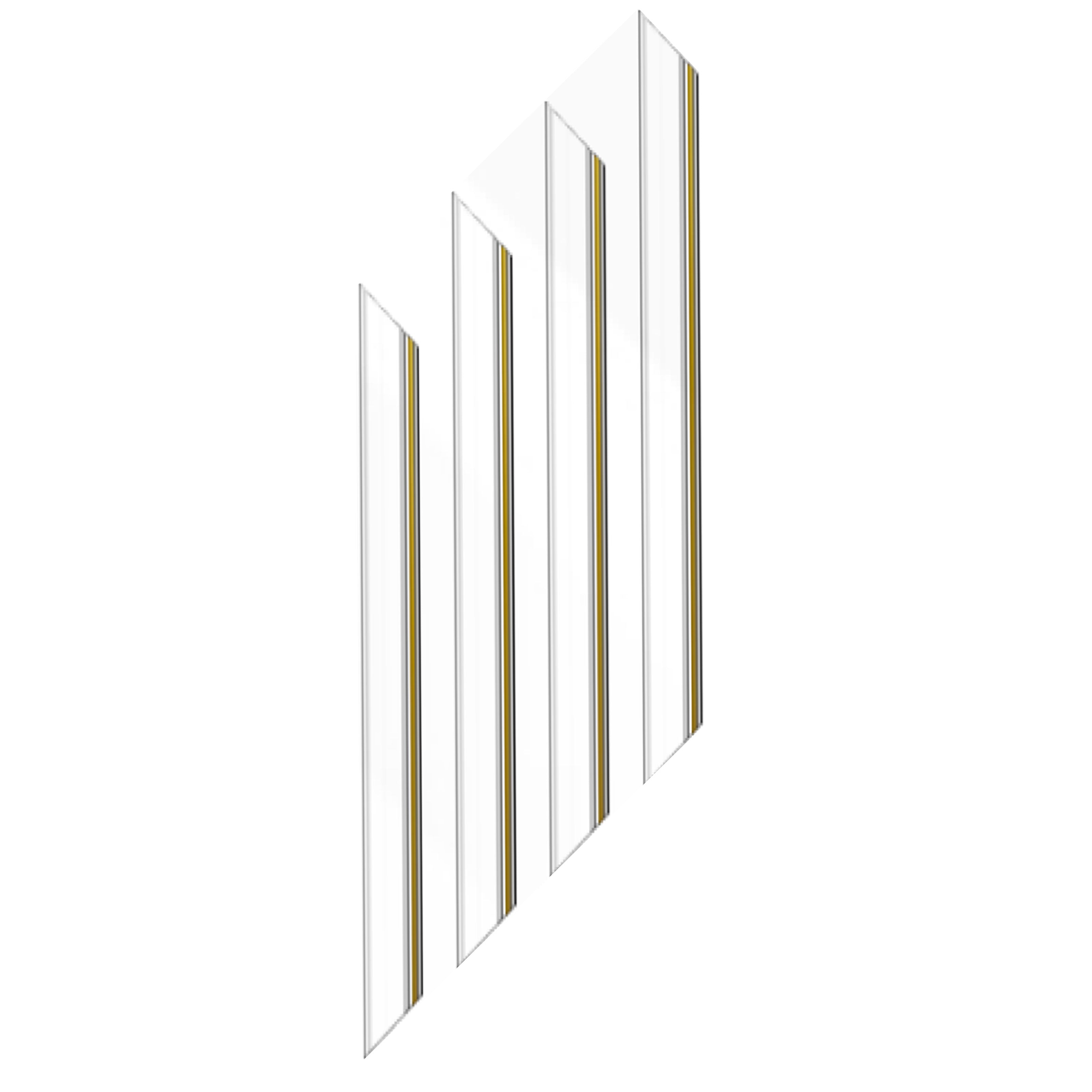 4 barre intere PRETAGLIATE AD ANGOLO per Bugna Boiserie in polimeri linea GOLD (filo oro) bianco Avorio 9010 varie dimensioni - Eternal Parquet