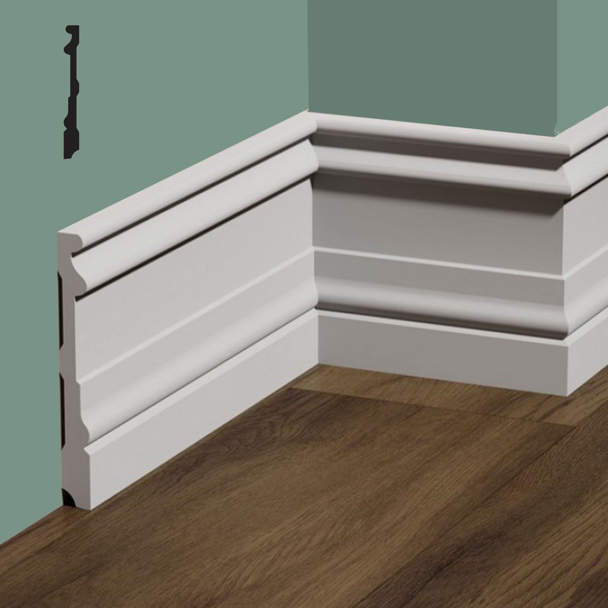 bancale da 64,8ml di Battiscopa REGALE in POLIMERI FeelingWood-HD 150x17mm - BIANCO - Eternal Parquet