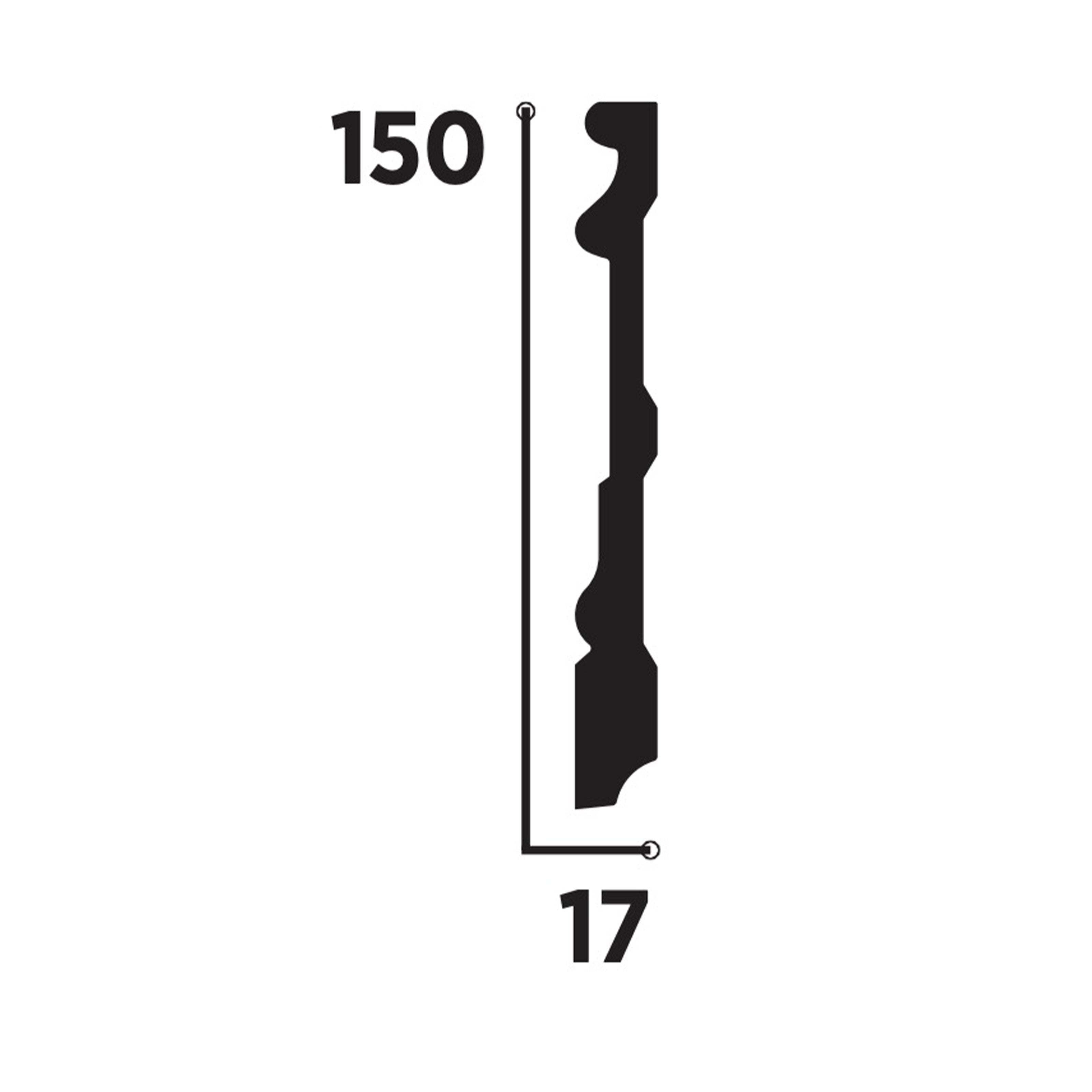 bancale da 64,8ml di Battiscopa REGALE in POLIMERI FeelingWood-HD 150x17mm - BIANCO