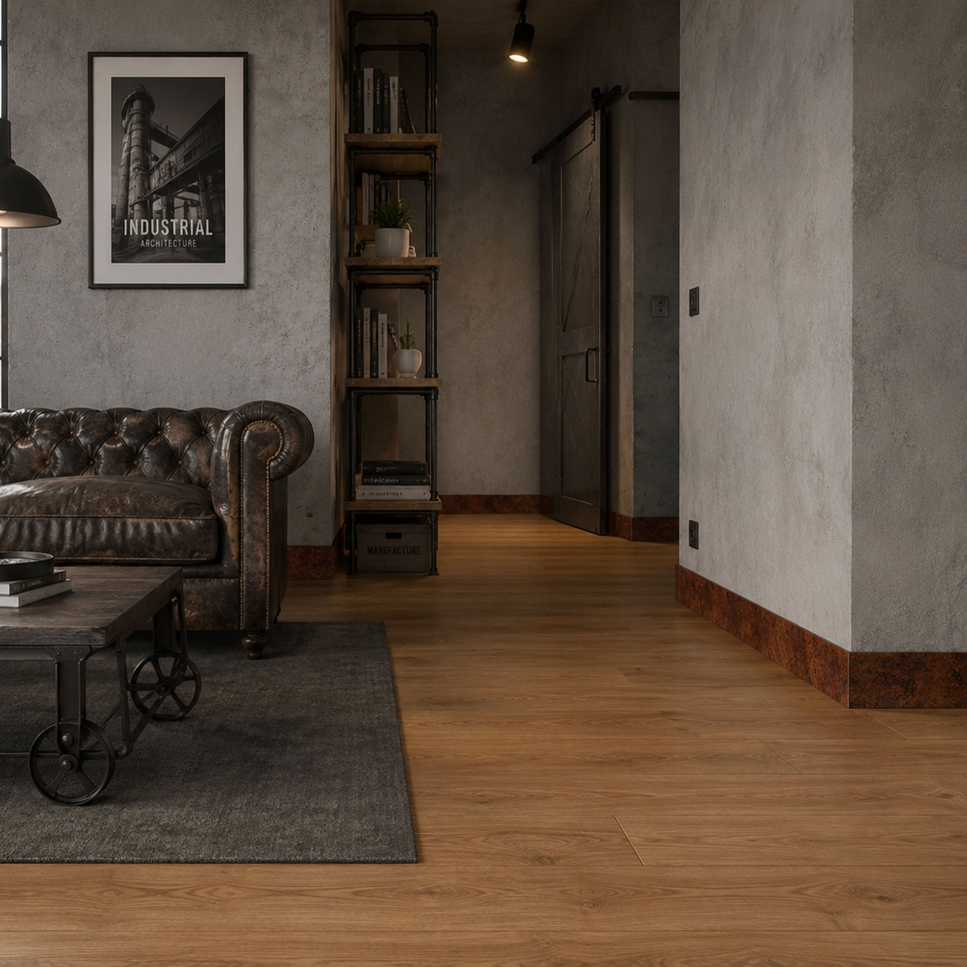 BATTISCOPA ZOCCOLINO SQUADRATO in FIBRA DI LEGNO COMPATTA 80X15 CORTEN INDUSTRIAL (prezzo al metro) - Eternal Parquet