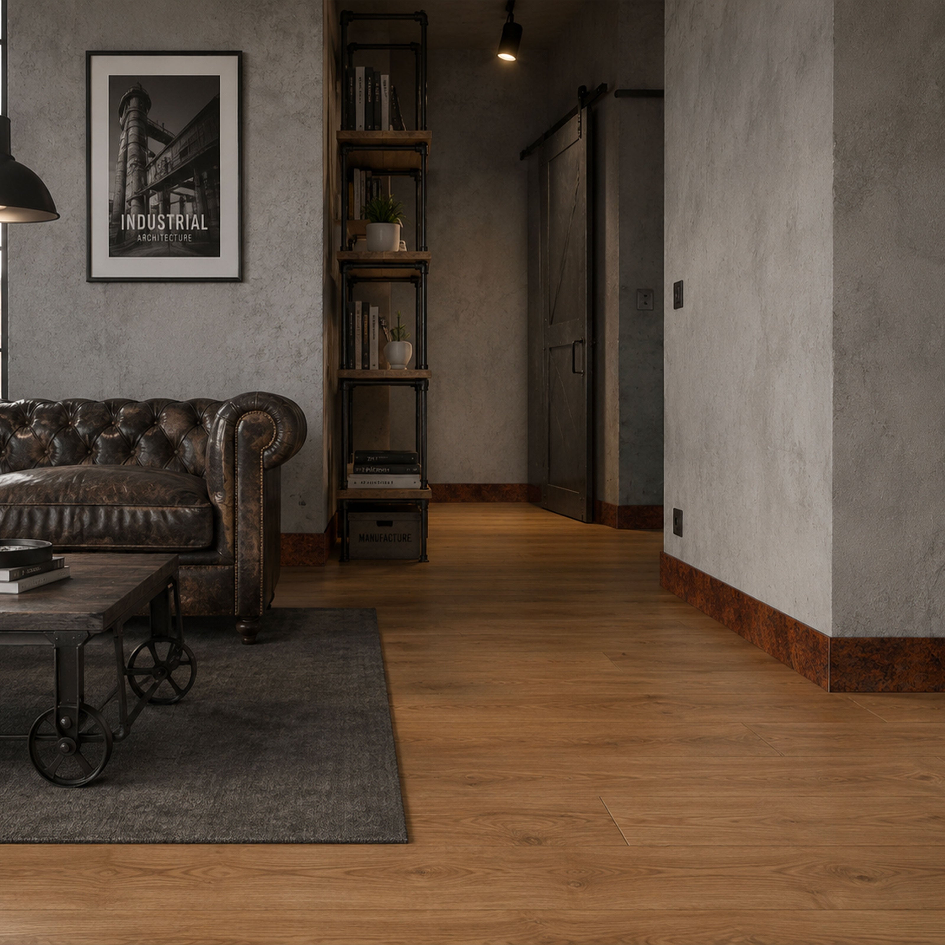 BATTISCOPA ZOCCOLINO SQUADRATO in FIBRA DI LEGNO COMPATTA 80X15 CORTEN INDUSTRIAL (prezzo al metro) - Eternal Parquet