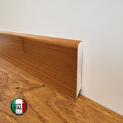 €1,89ml  ** FUORI TUTTO ** Lotti da 100ml di Battiscopa in legno multistrato impiall. TEAK 82x13mm - Eternal Parquet