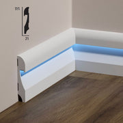 Battiscopa BC incasso LED in POLIMERI FeelingWood-HD 115x21mm - BIANCO (prezzo al metro) - Eternal Parquet