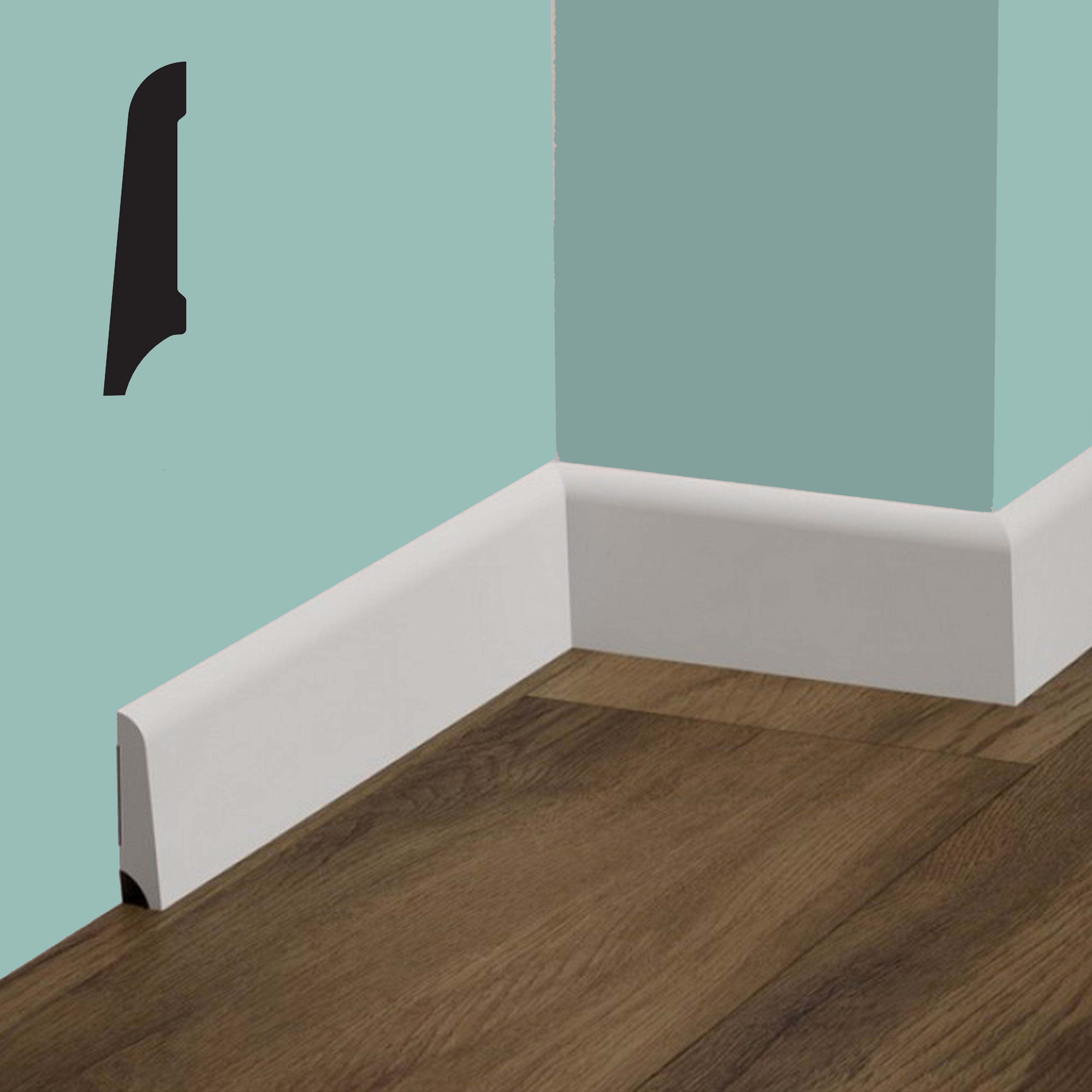 Battiscopa INCLINATO in POLIMERI FeelingWood-HD 60x15mm - BIANCO (prezzo al metro)