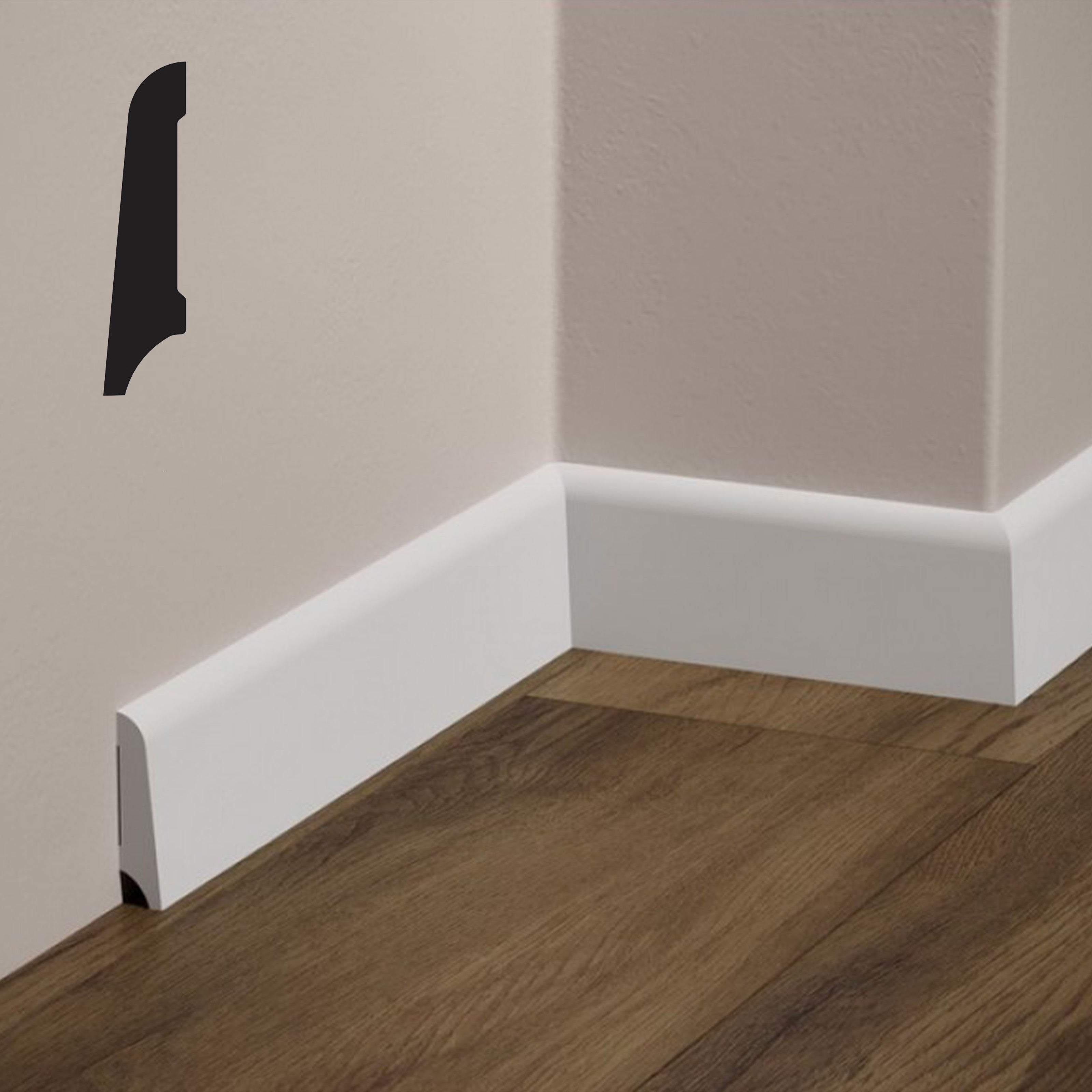 Battiscopa INCLINATO in POLIMERI FeelingWood-HD 60x15mm - BIANCO (prezzo al metro)