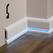 bancale da 93,6ml di Battiscopa BC incasso LED in POLIMERI FeelingWood-HD 100x19mm - BIANCO - Eternal Parquet