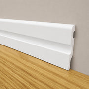 BATTISCOPA con incasso LED in FIBRA DI LEGNO col. BIANCO 80x15 Parquet, Laminati, SPC, LVT (prezzo al metro)