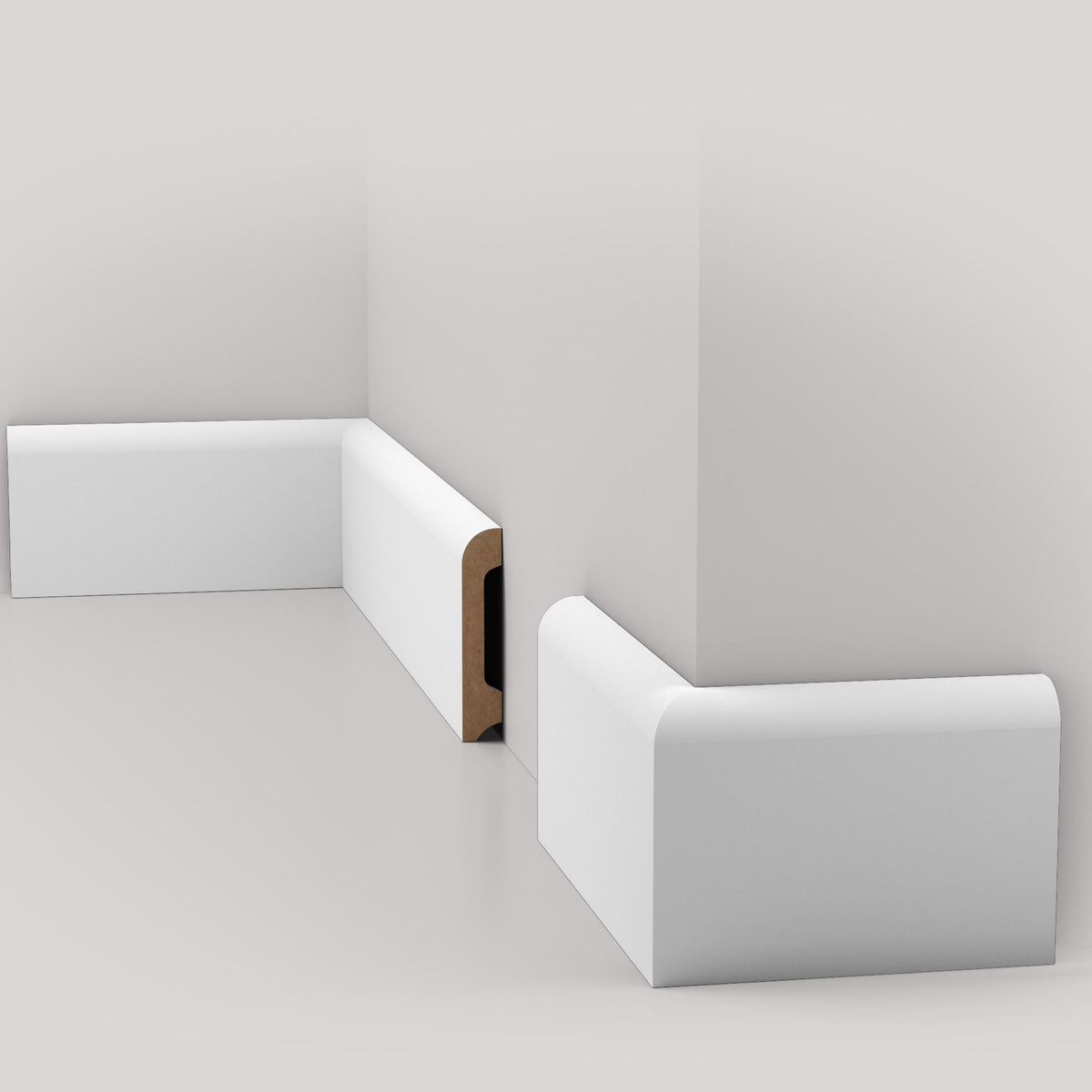 Battiscopa BC in POLIMERI EqualWood HI-TEC 80x15mm - BIANCO (prezzo al metro)
