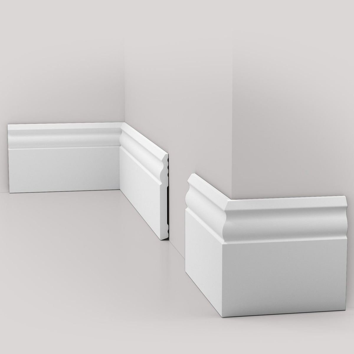 Battiscopa DUCALE bianco basso spessore 100x10mm in POLIMERI - Polistrutturato (prezzo al metro)