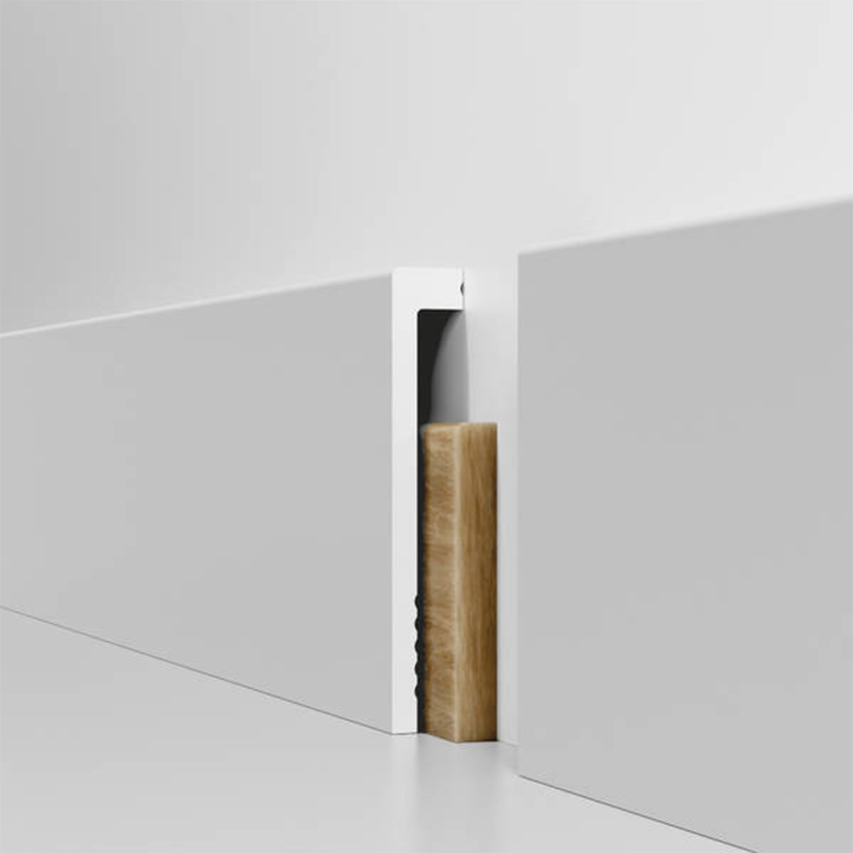 Battiscopa BIANCO squadrato Coprimarmo - coprivecchio 135x23mm in POLIMERI - (prezzo al metro)
