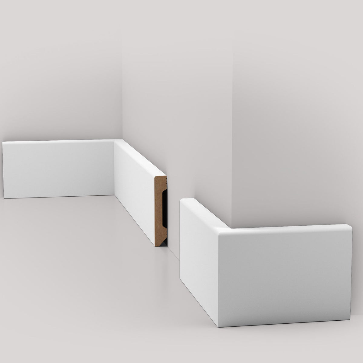 Battiscopa DRITTO in POLIMERI EqualWood HI-TEC 80x15mm - BIANCO (prezzo al metro)